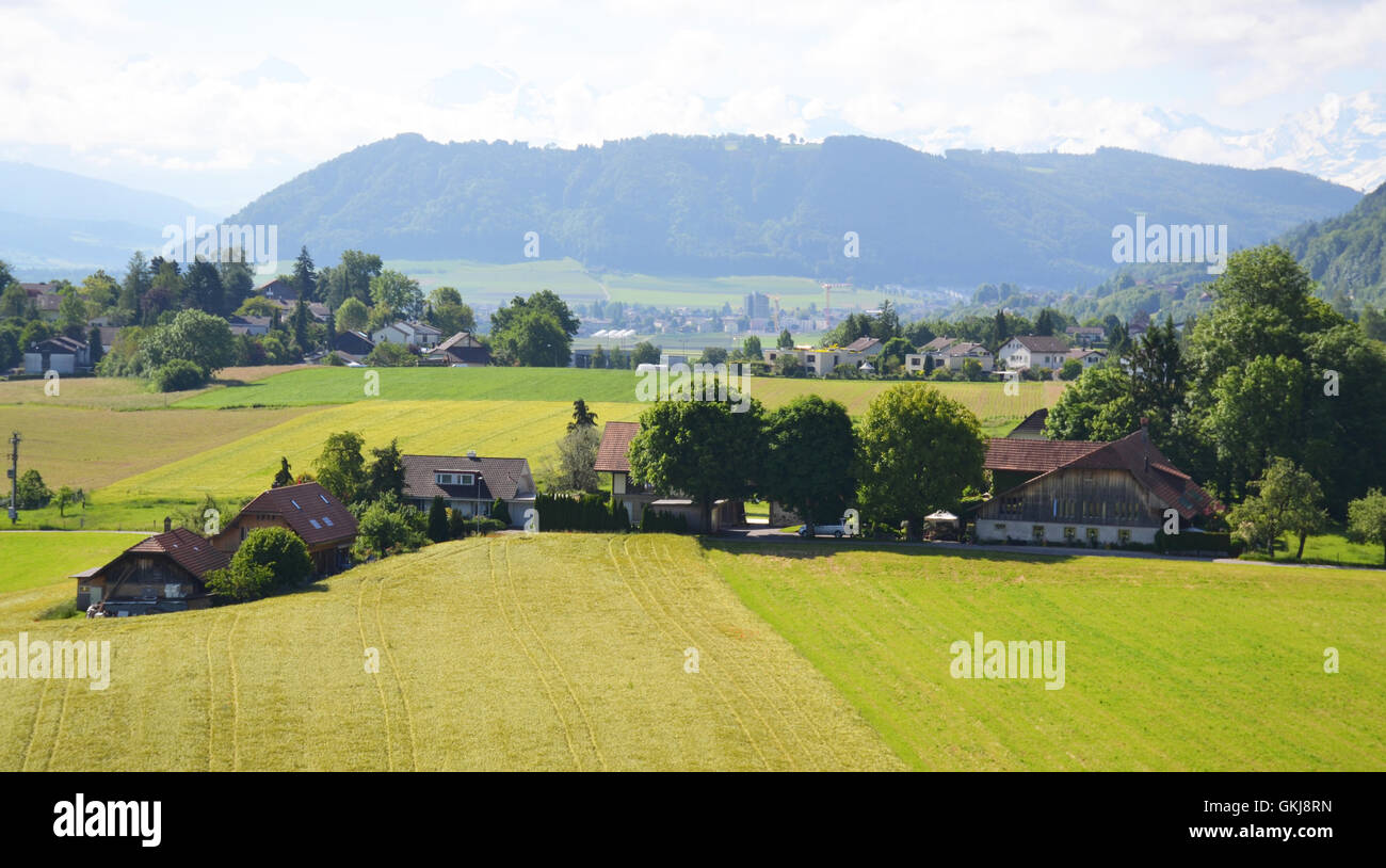 Vista aerea della Svizzera nelle aree rurali. Foto Stock
