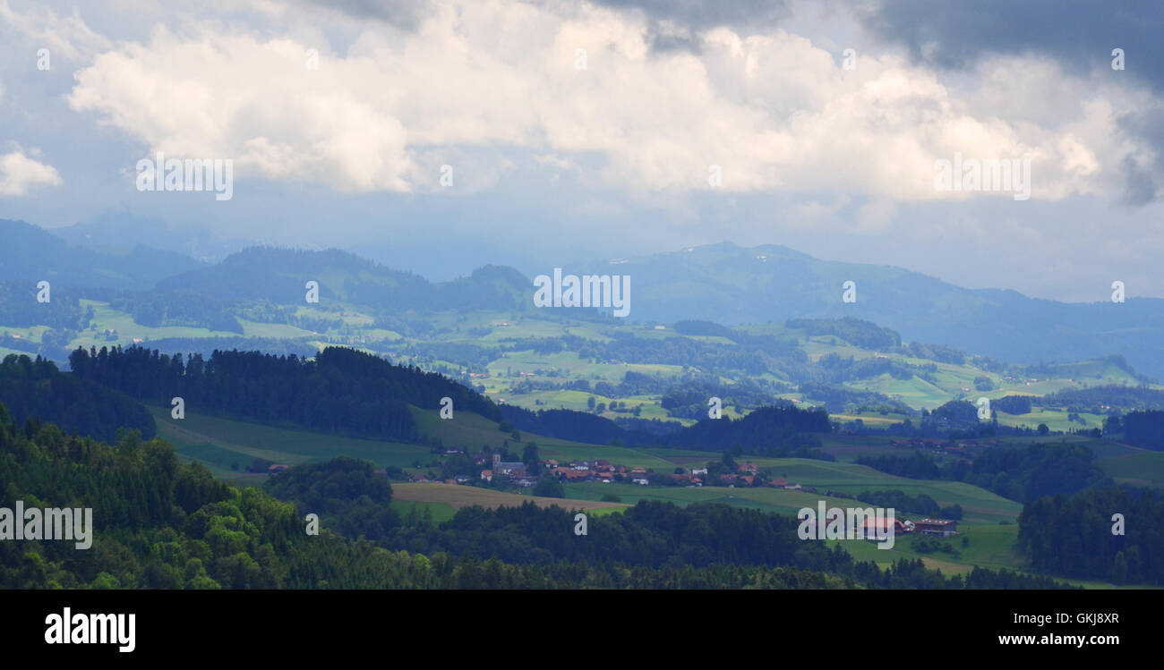 Vista aerea della Svizzera nelle aree rurali. Foto Stock