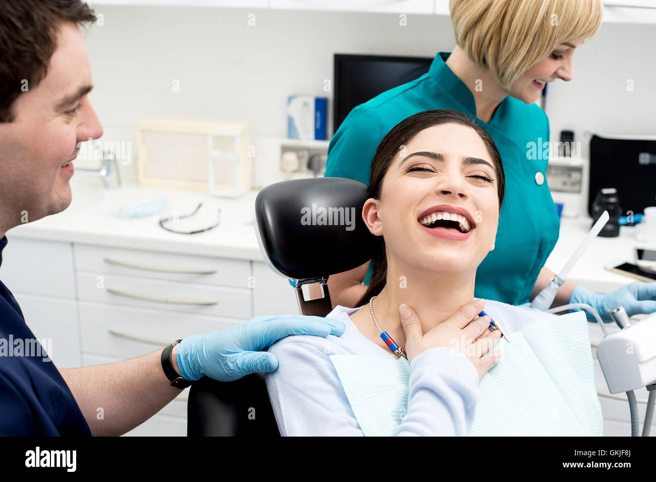 Ridere risate ridere Foto Stock