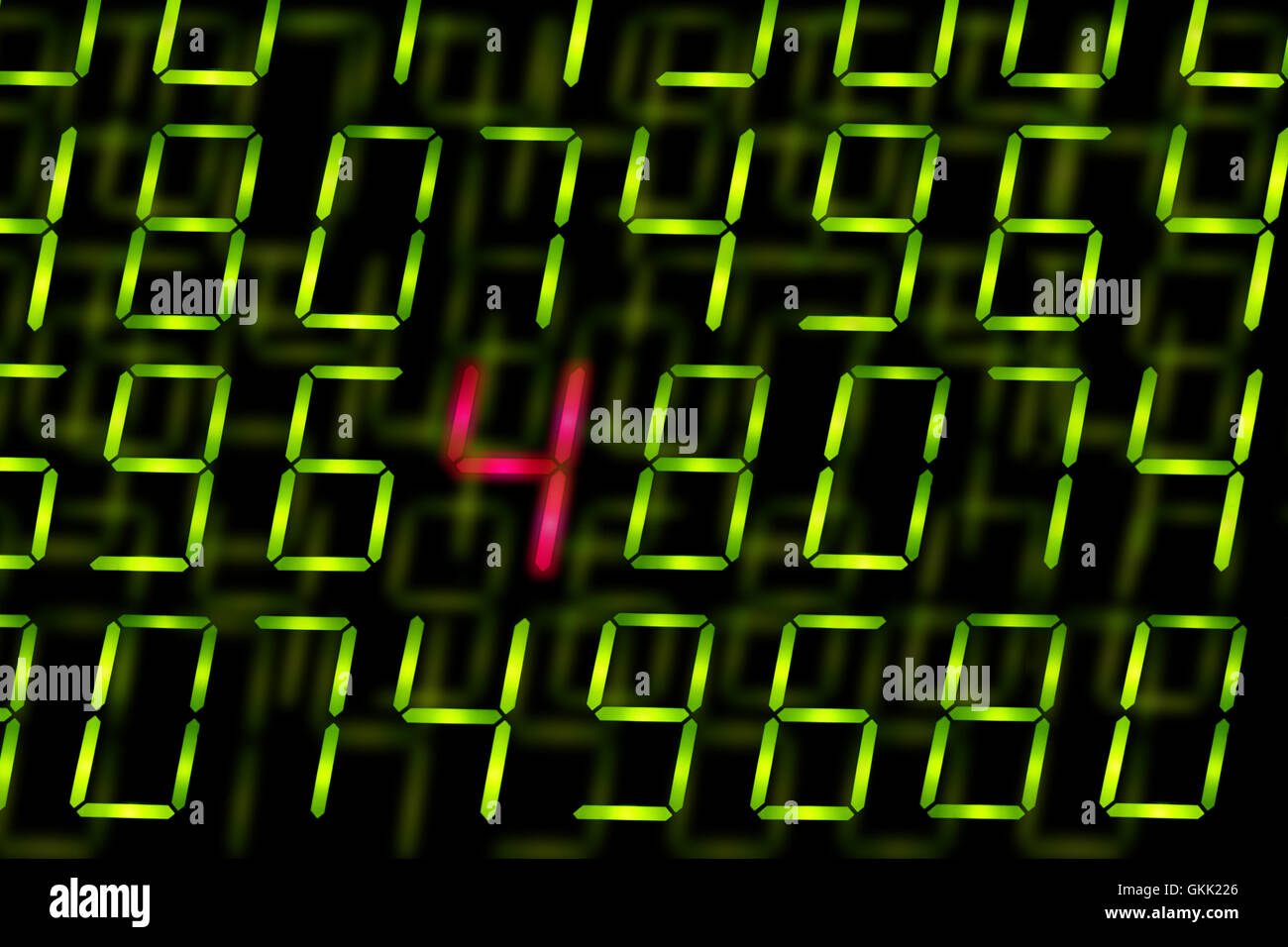 Numeri digitali con evidenziato un Foto Stock