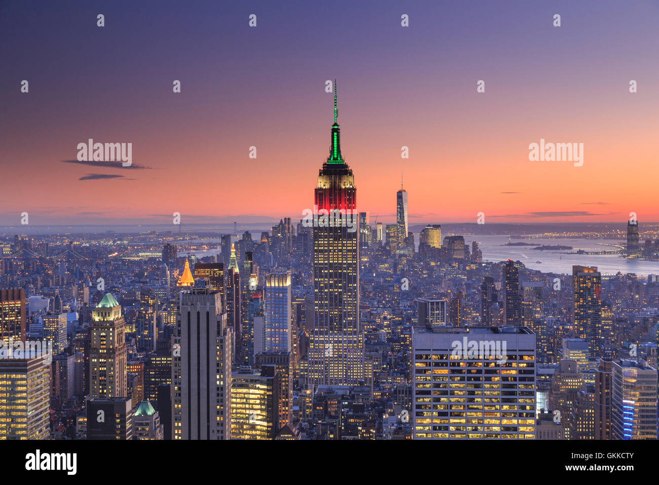 Stati Uniti d'America, New York New York City, Empire State Building e Midtown Skyline di Manhattan Foto Stock