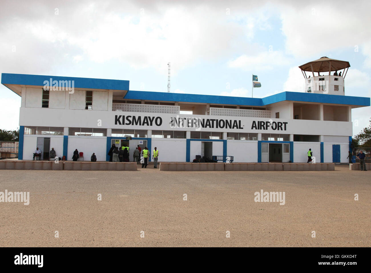 Una panoramica di Kismayo Aeroporto. Dopo 23 anni di una guerra, Aeroporto di Kismayo sta lentamente tornando indietro. AU ONU IST/ Ramadan Mohamed Hassan Foto Stock