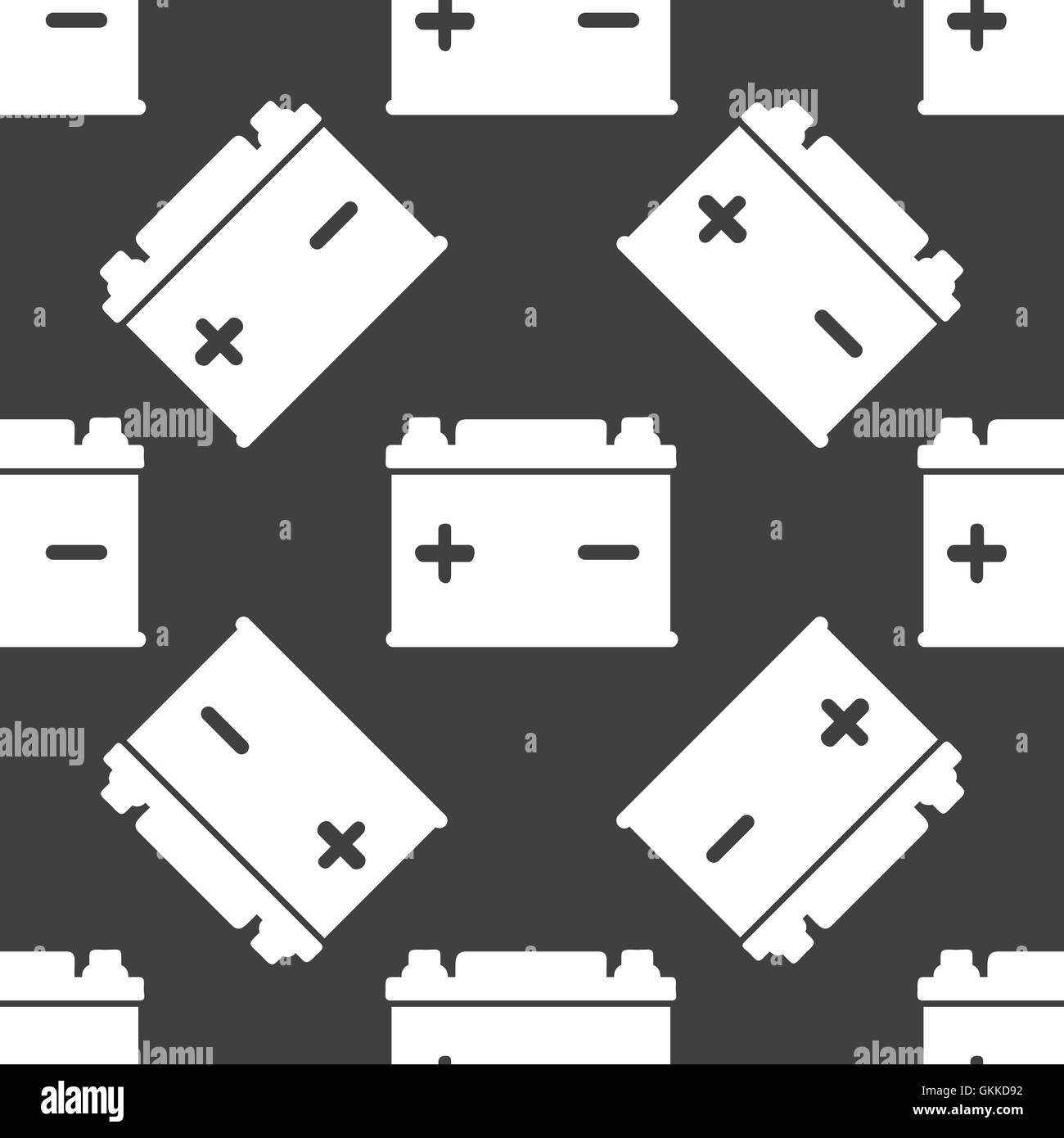 Batteria auto icona web. design piatto. Seamless modello grigio. Illustrazione Vettoriale