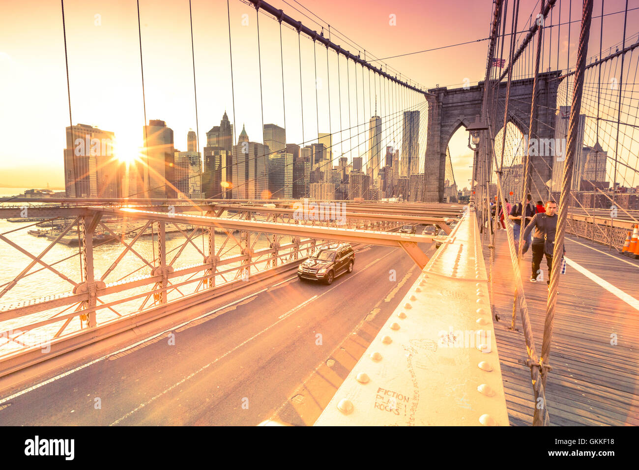 Stati Uniti d'America, New York New York City, il Ponte di Brooklyn Foto Stock