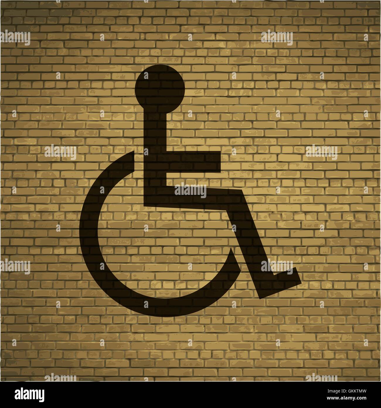 Disabilitato. Appartamento moderno pulsante web e lo spazio per il tuo testo. Illustrazione Vettoriale