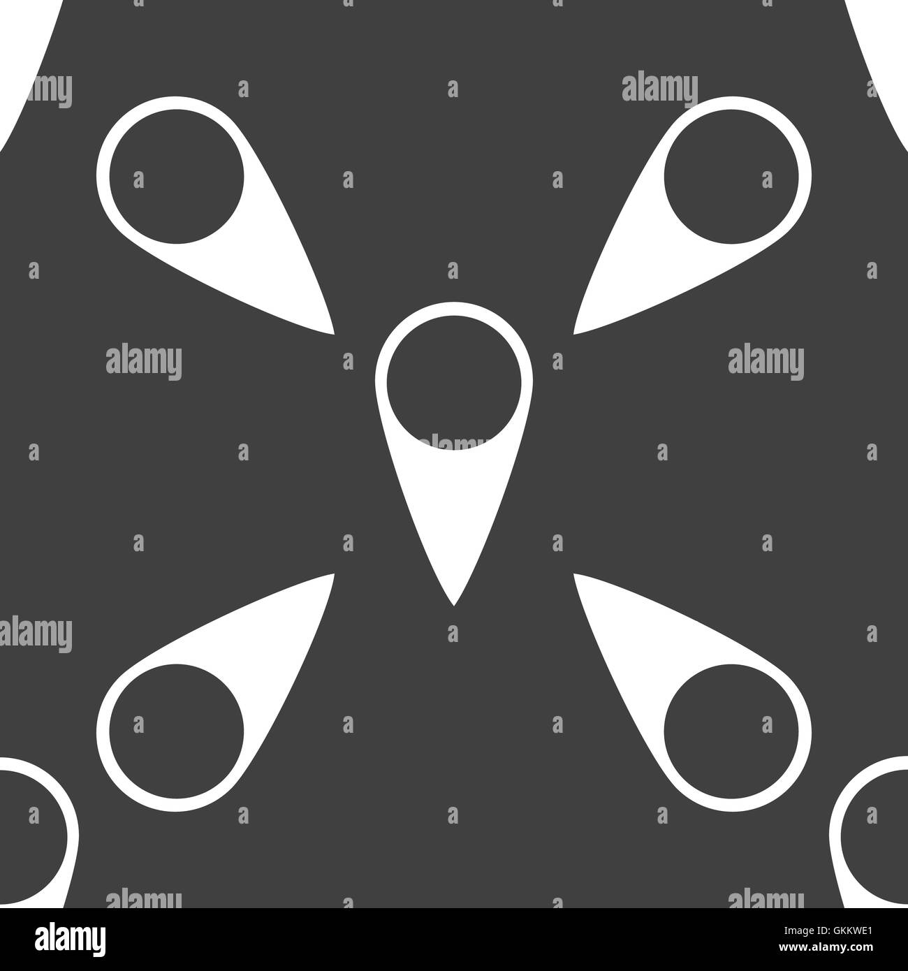 Mappa puntatori icona web. design piatto. Seamless modello grigio. Illustrazione Vettoriale