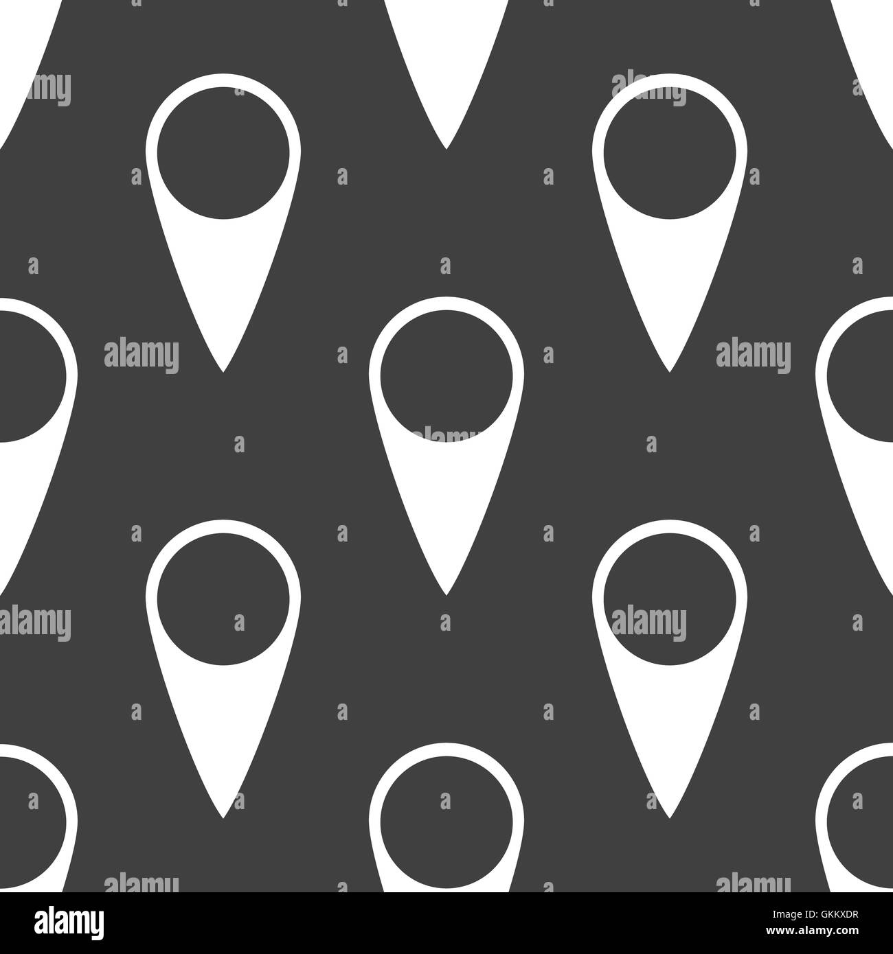 Mappa puntatori icona web. design piatto. Seamless modello grigio. Illustrazione Vettoriale