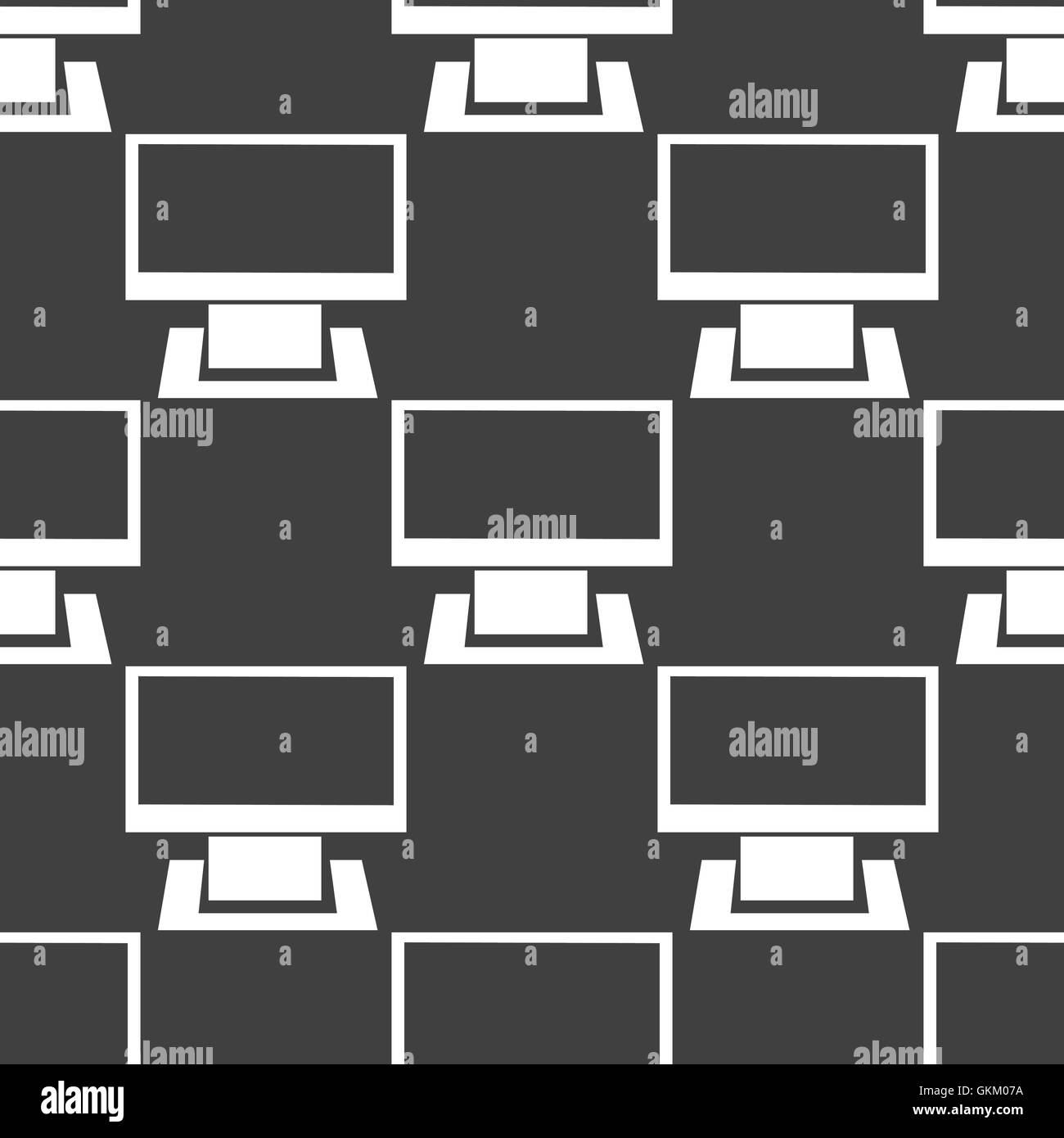 Computer web icona. design piatto. Seamless modello grigio. Illustrazione Vettoriale