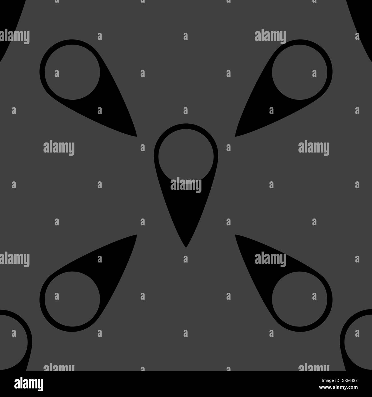 Mappa puntatori icona web. design piatto. Seamless modello grigio. Illustrazione Vettoriale