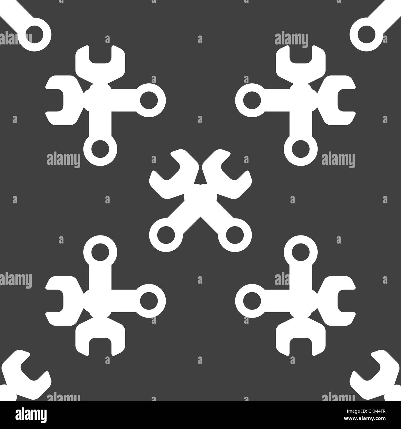 Chiave. attrezzo di lavoro icona web. design piatto. Modello senza giunture. Illustrazione Vettoriale