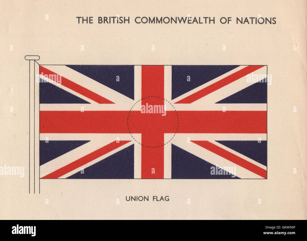 BRITISH FLAG. Bandiera dell'Unione. Union Jack, stampa vintage 1958 Foto Stock