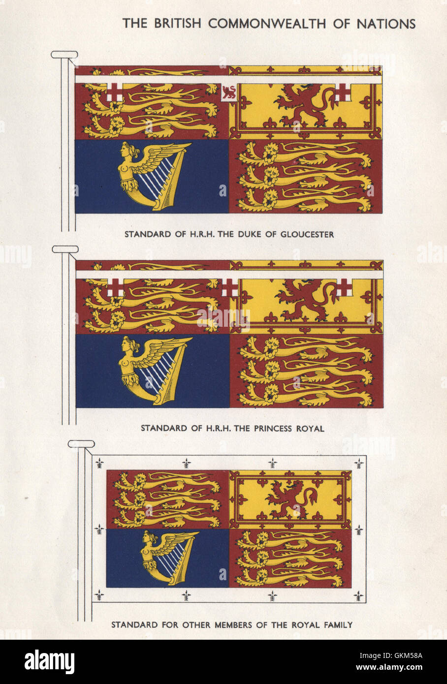 ROYAL standard. Sua Altezza Reale il Duca di Gloucester. Sua Altezza Reale la Principessa Anna, 1958 Foto Stock