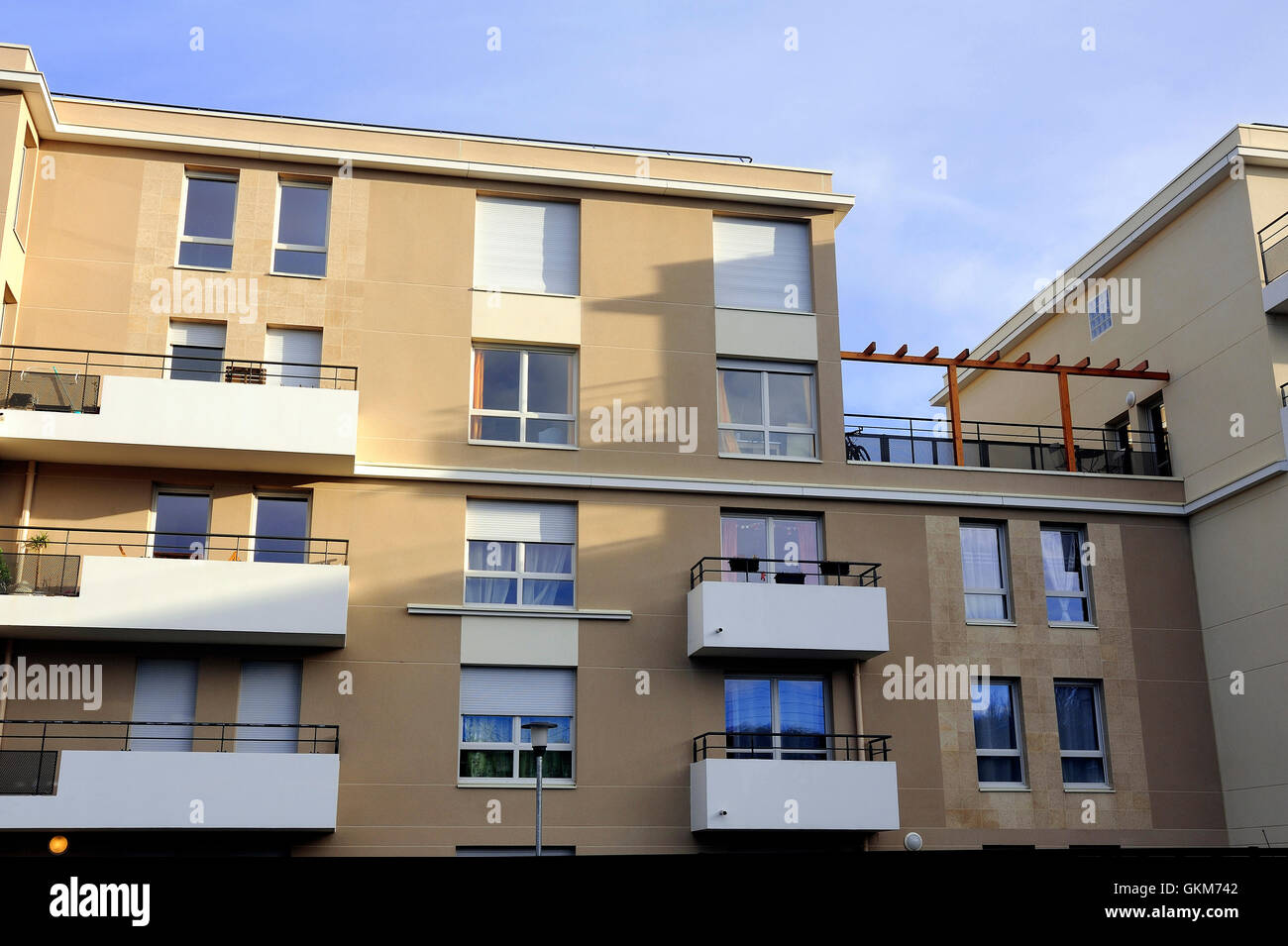 Nuovo edificio per essere costruito da Foto Stock