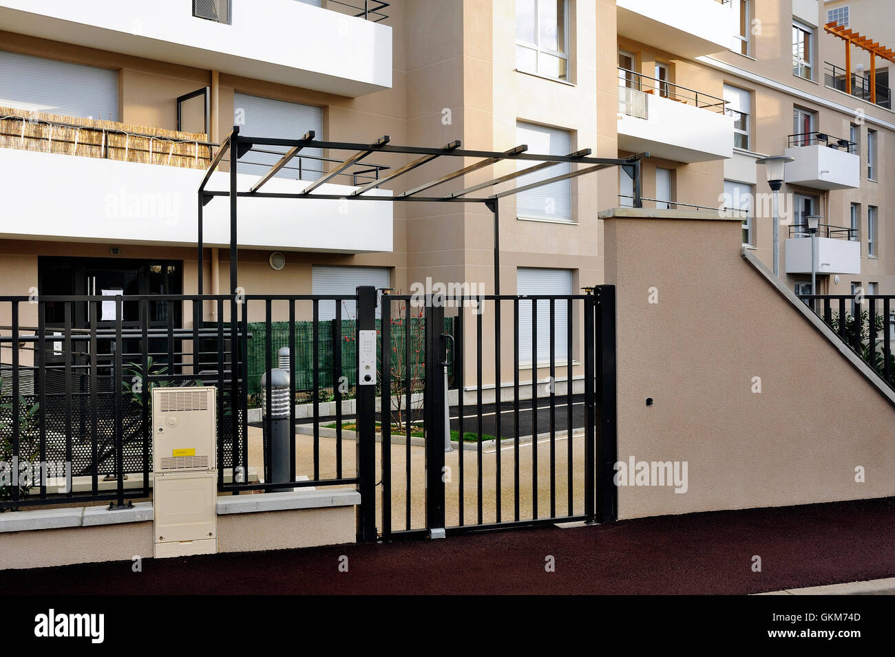 Fissare un nuovo edificio ad essere costruito da input Foto Stock