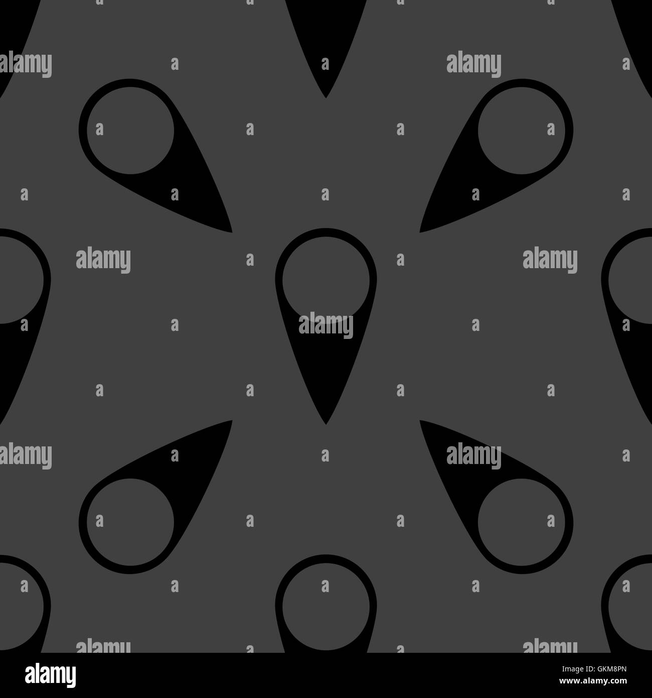 Mappa puntatori icona web. design piatto. Seamless modello grigio. Illustrazione Vettoriale
