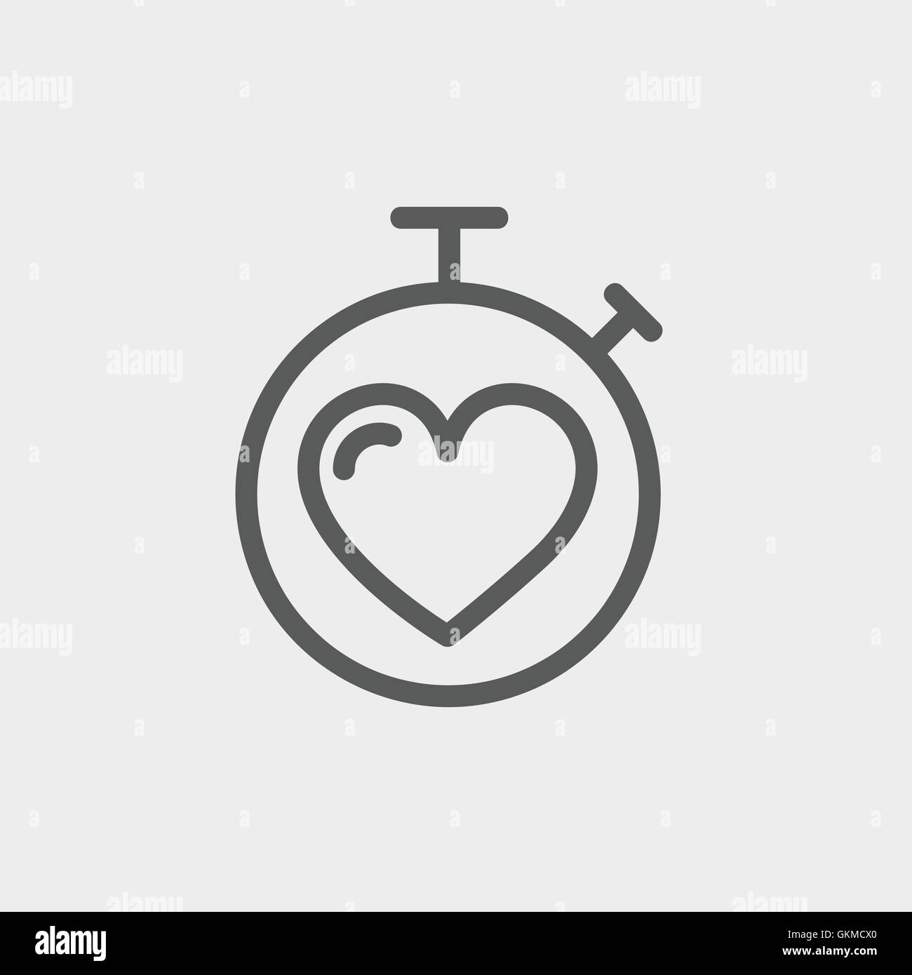 Tempo di cuore thin line icona Illustrazione Vettoriale
