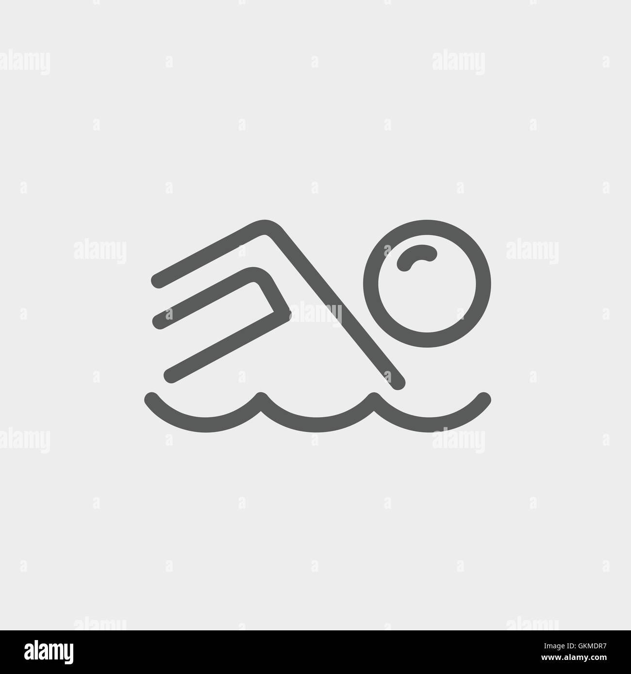 Onda spiaggia thin line icona Illustrazione Vettoriale