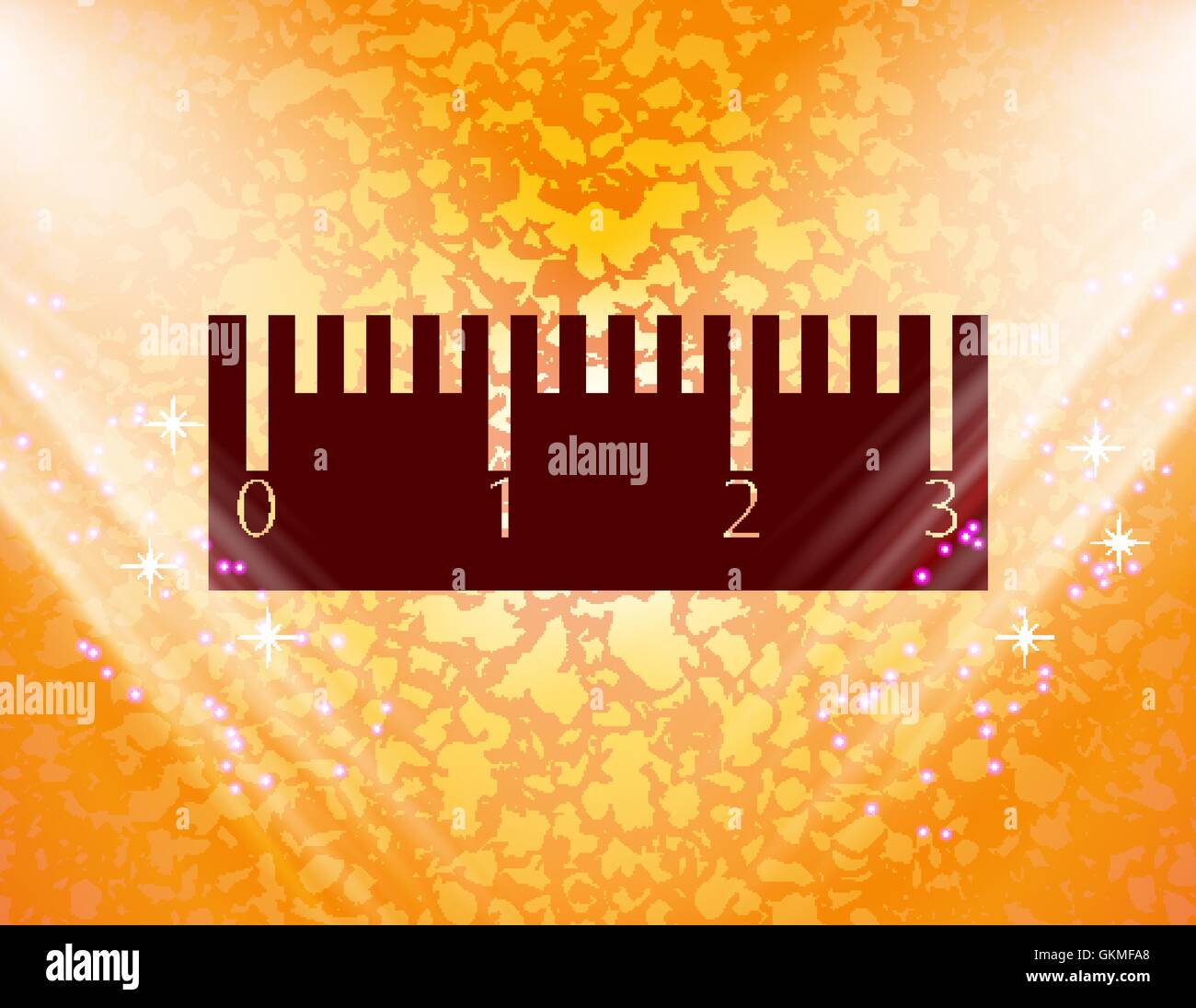 Icona a forma di righello piatto simbolo di moderna progettazione web con lunga ombra e lo spazio per il tuo testo. Vettore Illustrazione Vettoriale