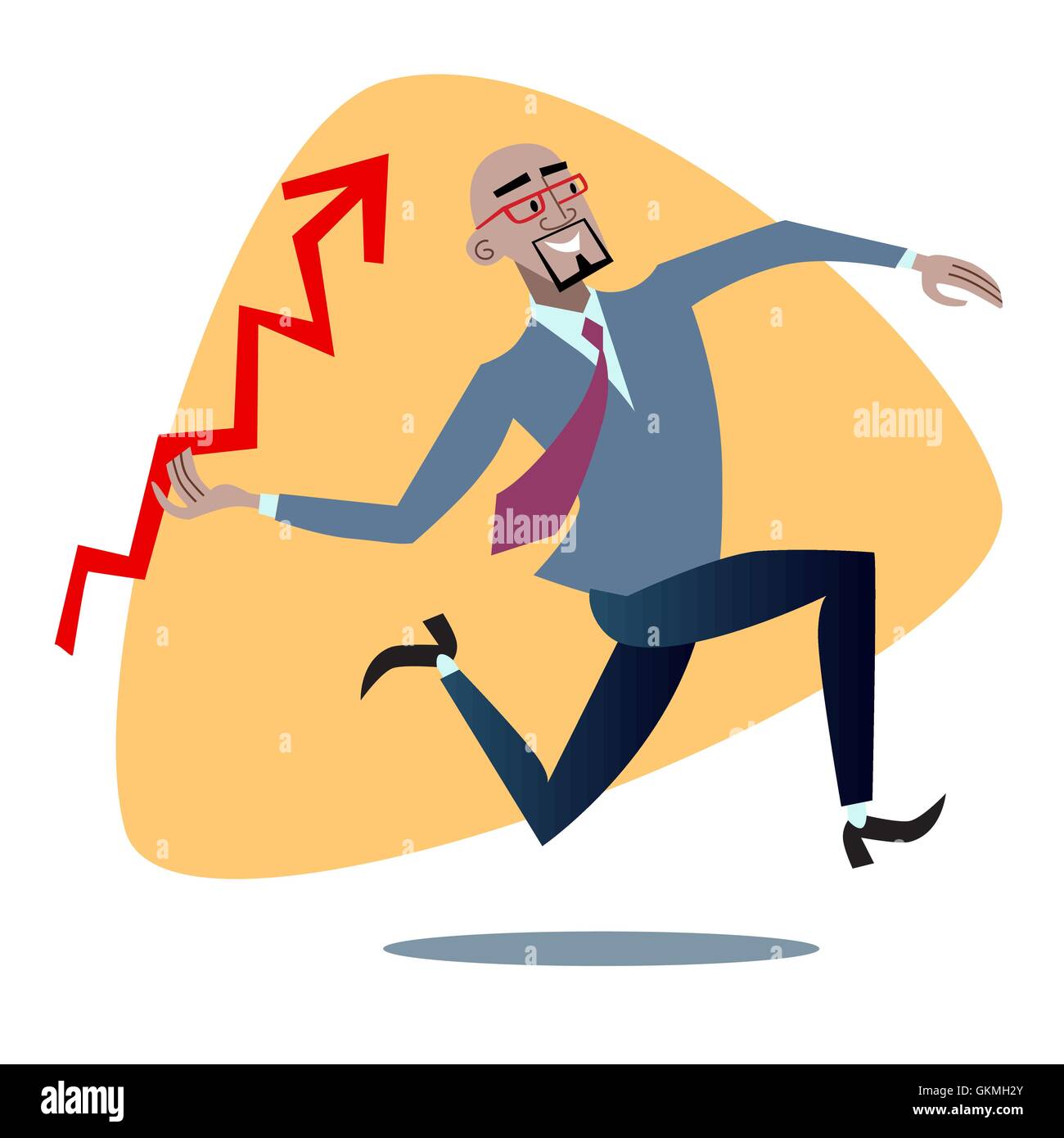 Imprenditore africano di gettare una lancia la pianificazione delle vendite Illustrazione Vettoriale