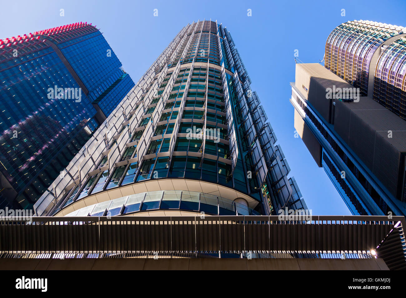 Viste generali del molo di Barangaroo per lo sviluppo di un progetto che mostra torri internazionale di Sydney e la Torre Uno, strade di Barangaroo, Sydney. Foto Stock