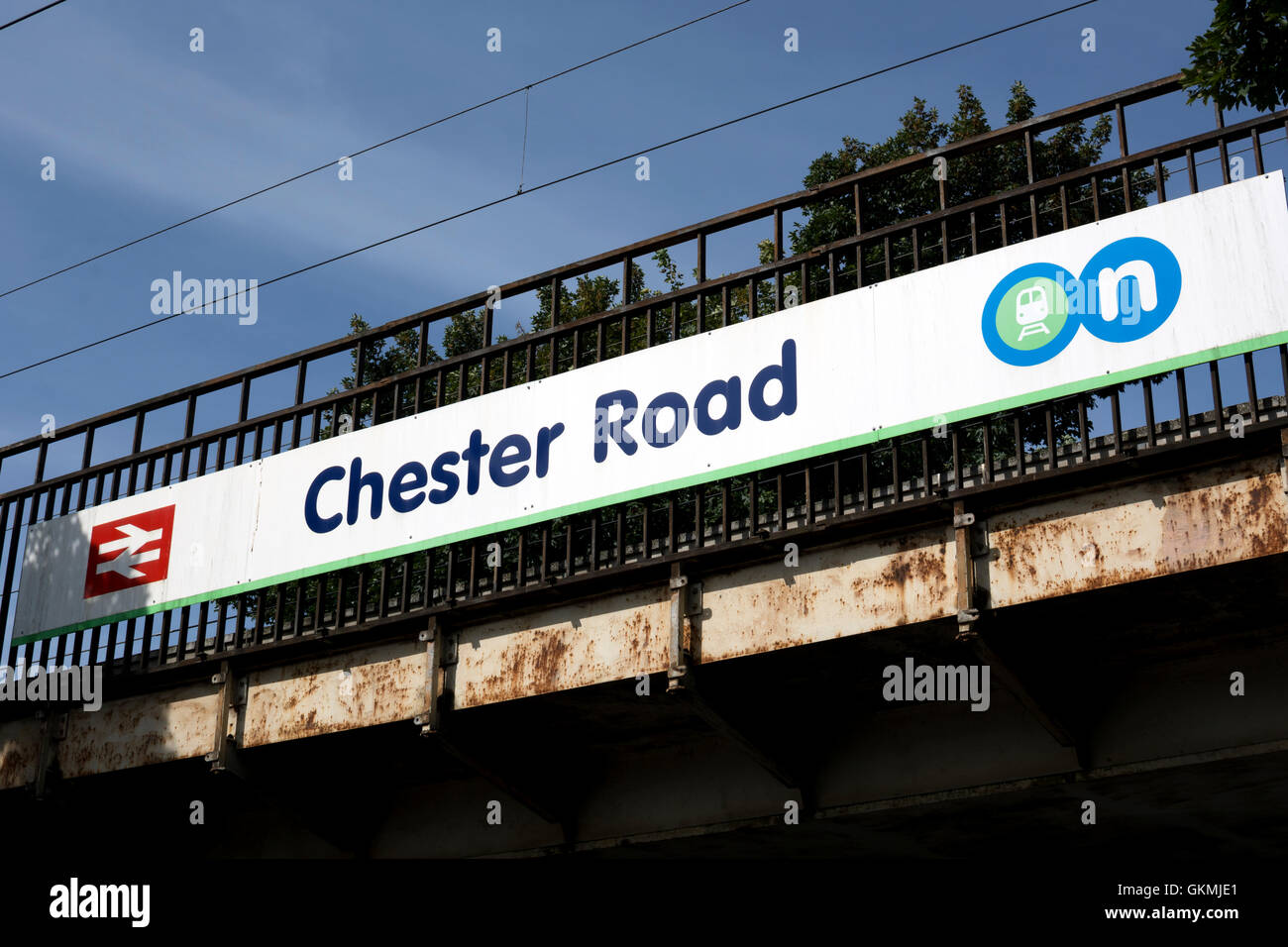 Chester Road stazione ferroviaria segno, Birmingham, Regno Unito Foto Stock