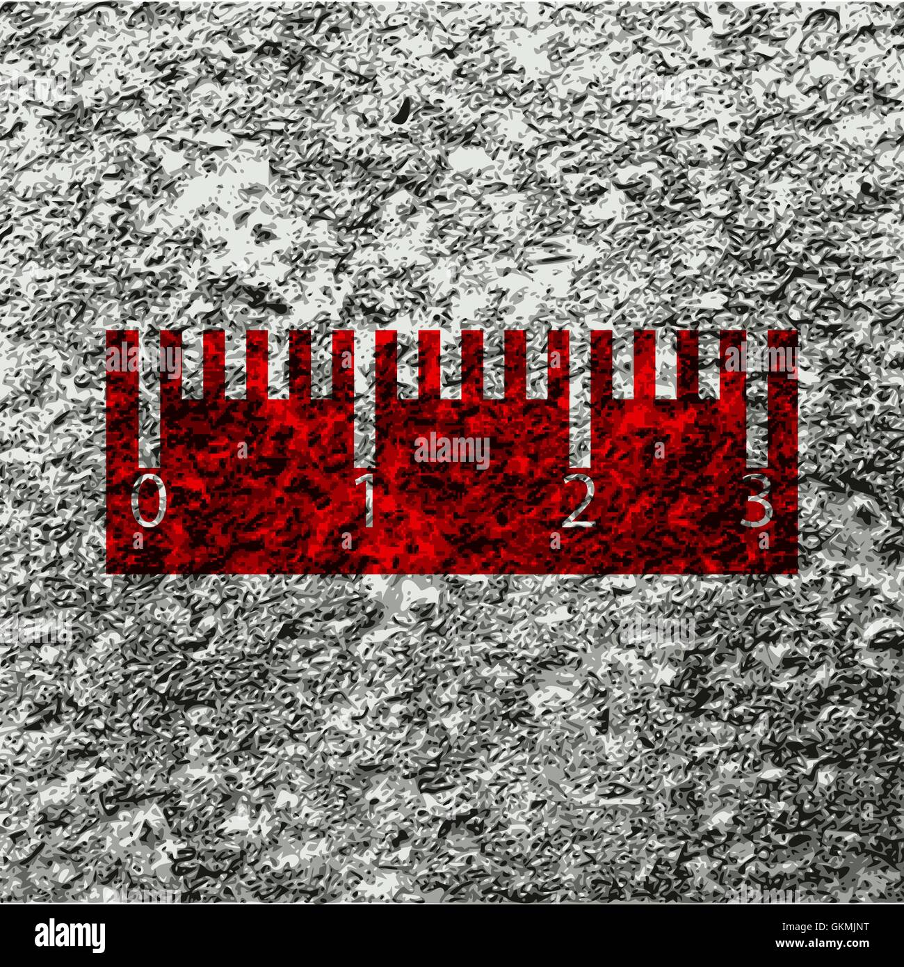 Icona a forma di righello piatto simbolo di moderna progettazione web con lunga ombra e lo spazio per il tuo testo. Vettore Illustrazione Vettoriale