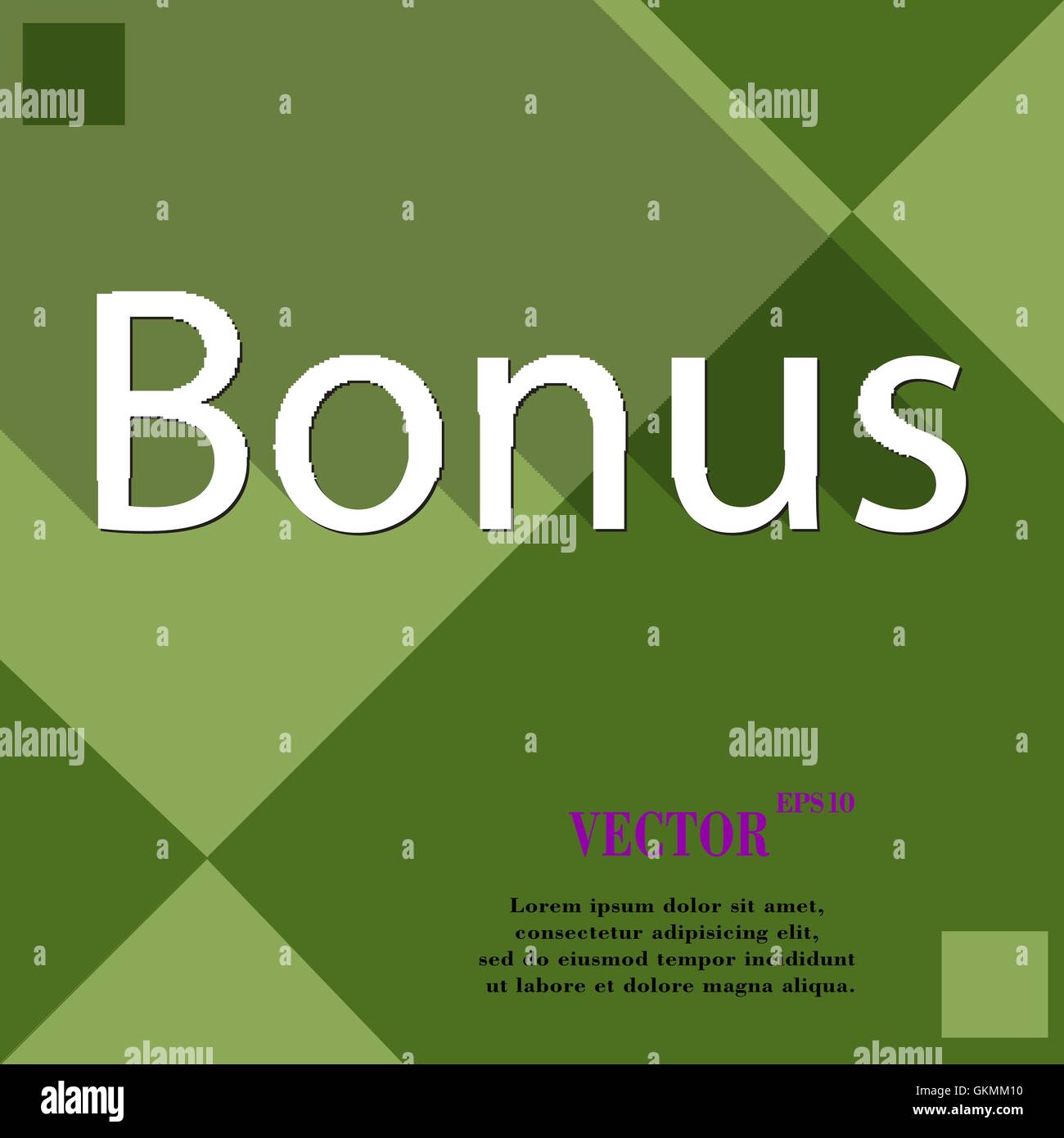 Icona Bonus piatto simbolo di moderna progettazione web con lunga ombra e lo spazio per il tuo testo. Vettore Illustrazione Vettoriale