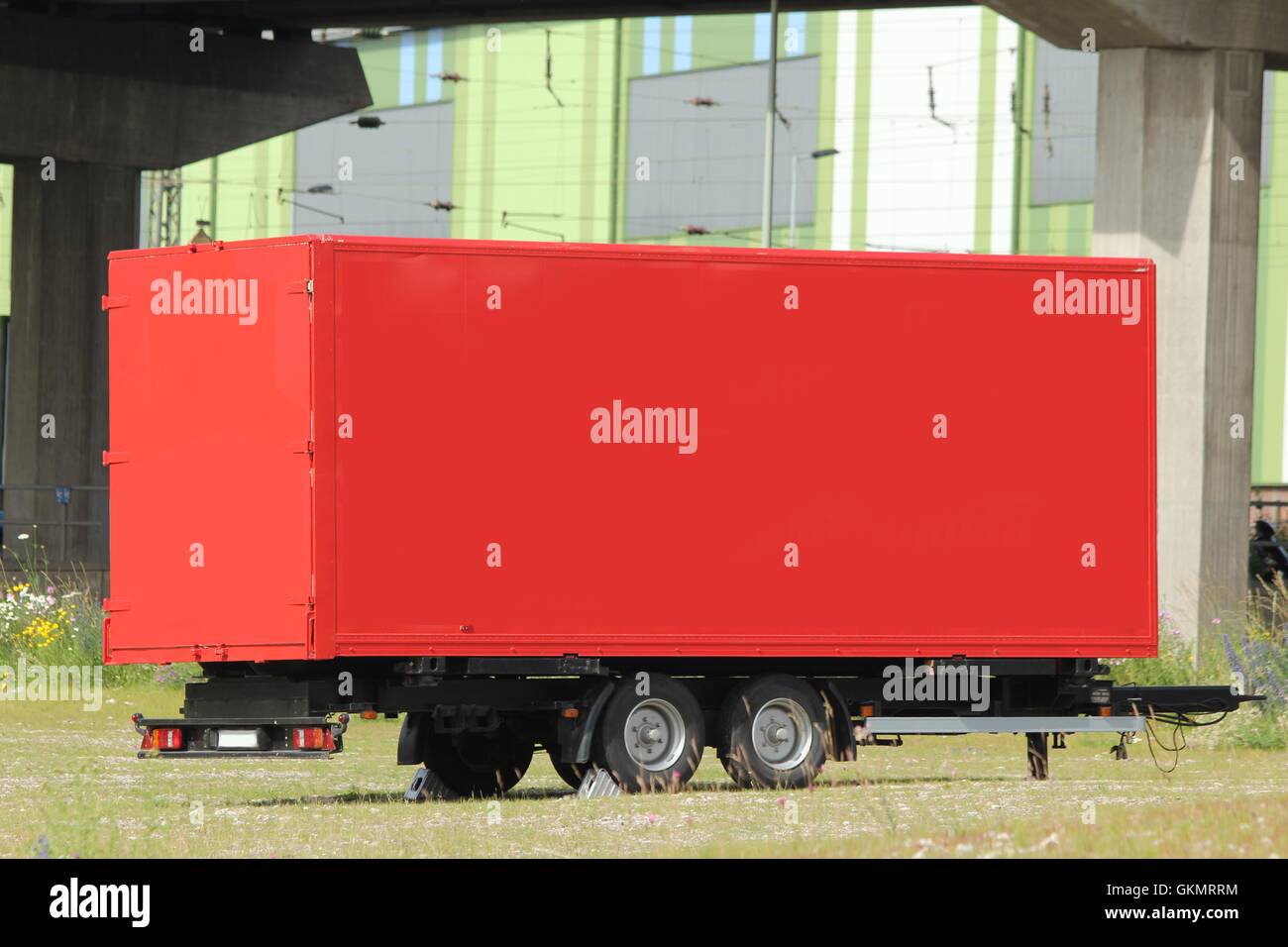 Plain red camion rimorchio Foto Stock