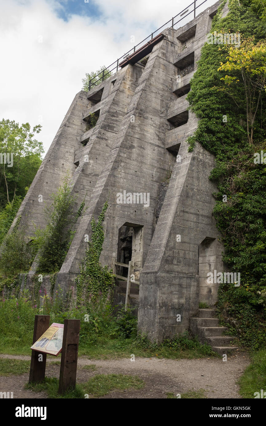 Monsal Trail, Est Buxton Lime Foto Stock