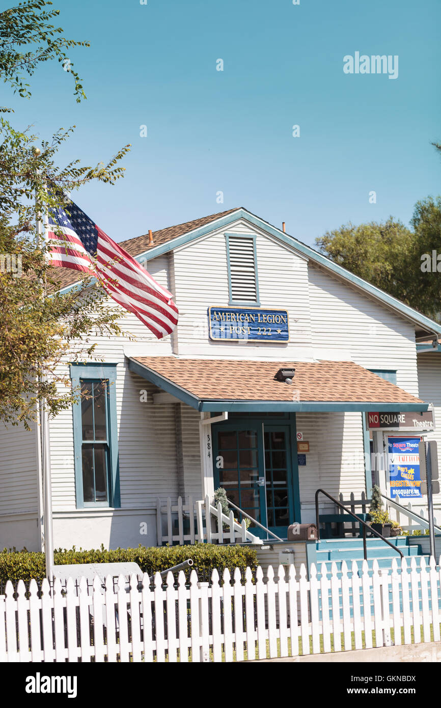 Laguna Beach, CA, Stati Uniti d'America - 20 agosto 2016: la parte anteriore della Laguna Beach American Legion edificio, Post 222, su una soleggiata giornata estiva Foto Stock