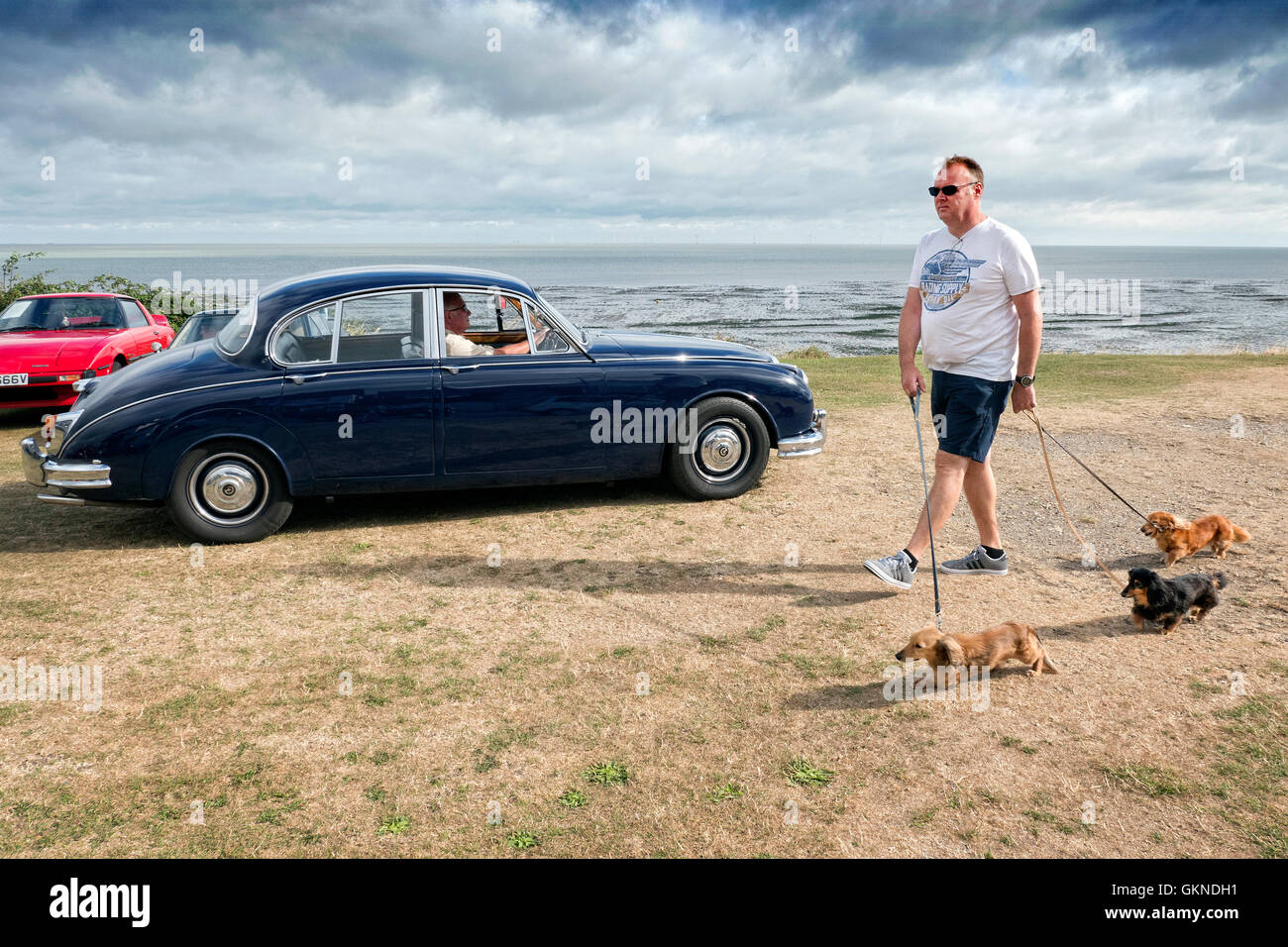 Auto sul display a Whitstable Classic Motor show,Tankerton piste Kent REGNO UNITO Foto Stock