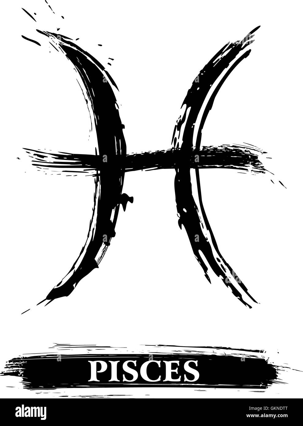 Pesci pesci astrologia oroscopo zodiacale segno pittogramma il pittogramma del commercio arte simbolo isolato Illustrazione Vettoriale