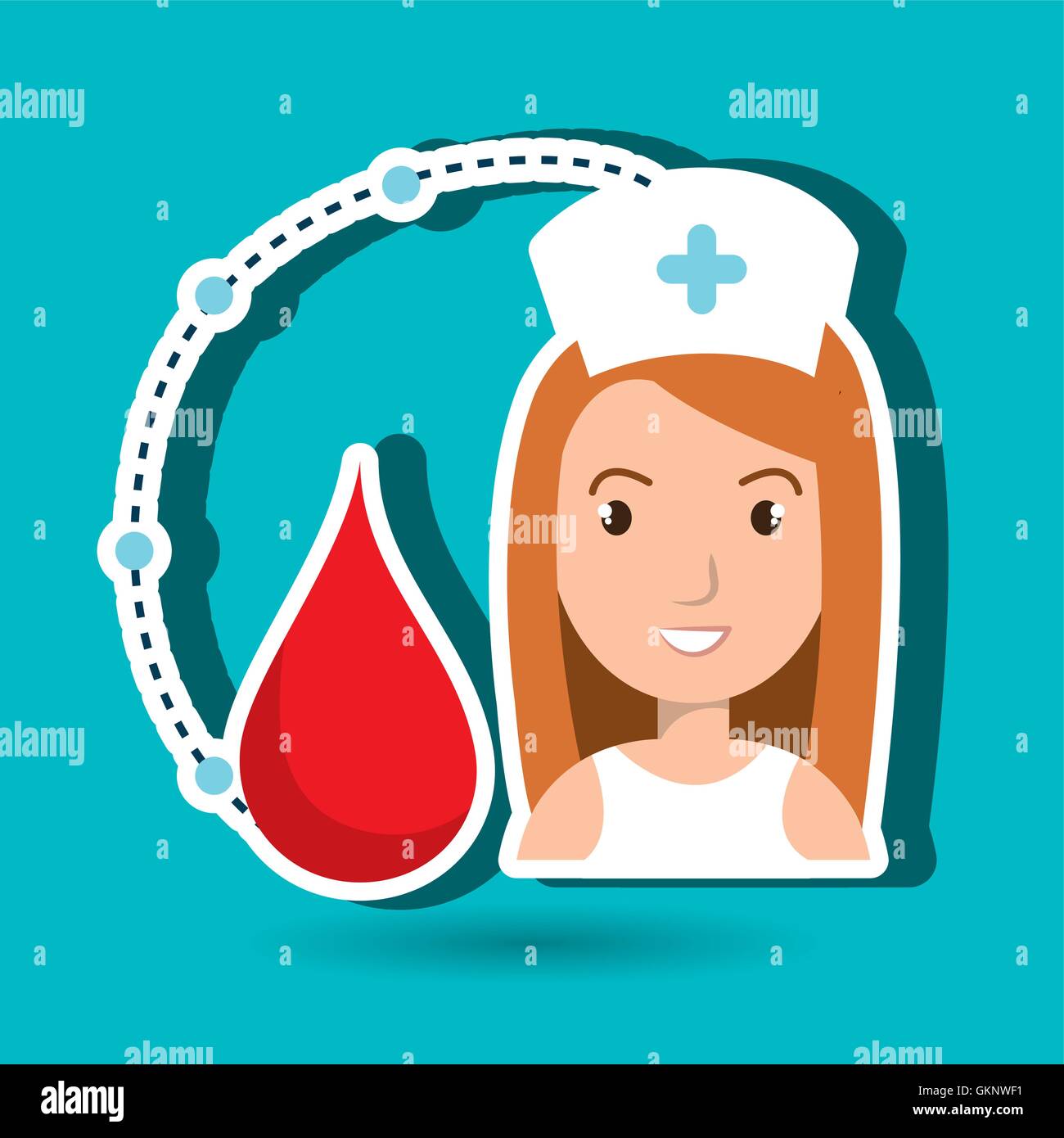 La donna lo staff medico sangue Illustrazione Vettoriale