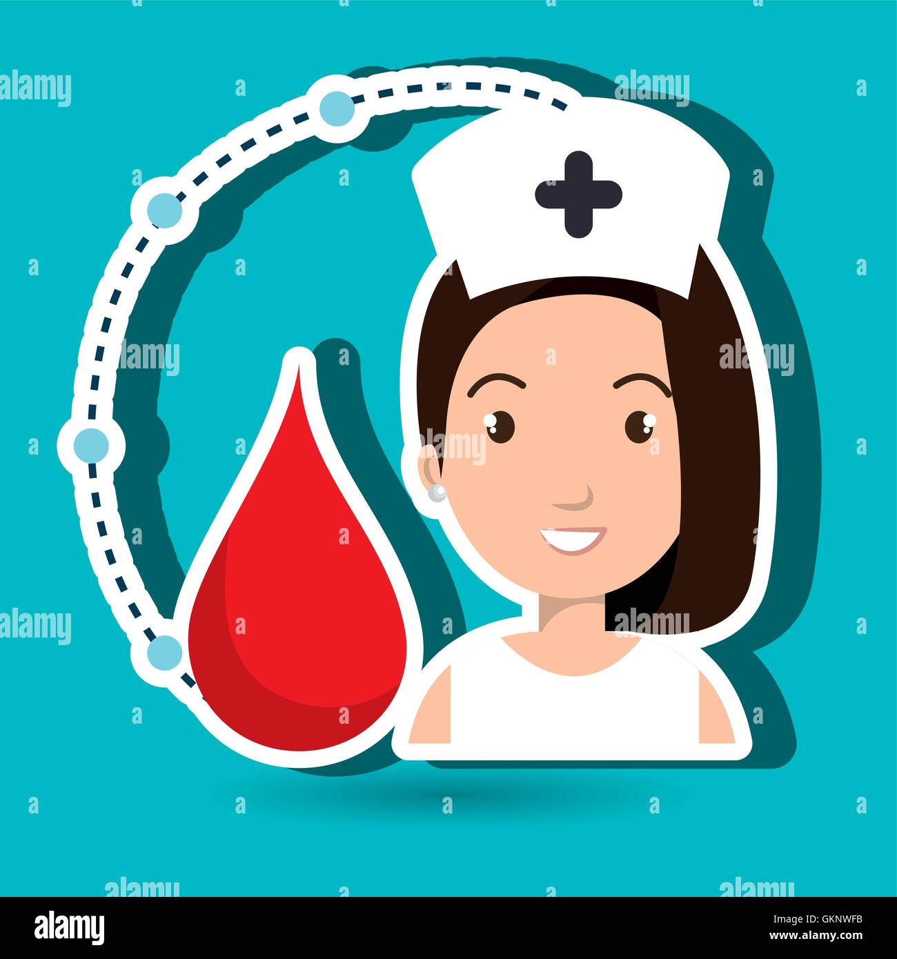 La donna lo staff medico sangue Illustrazione Vettoriale