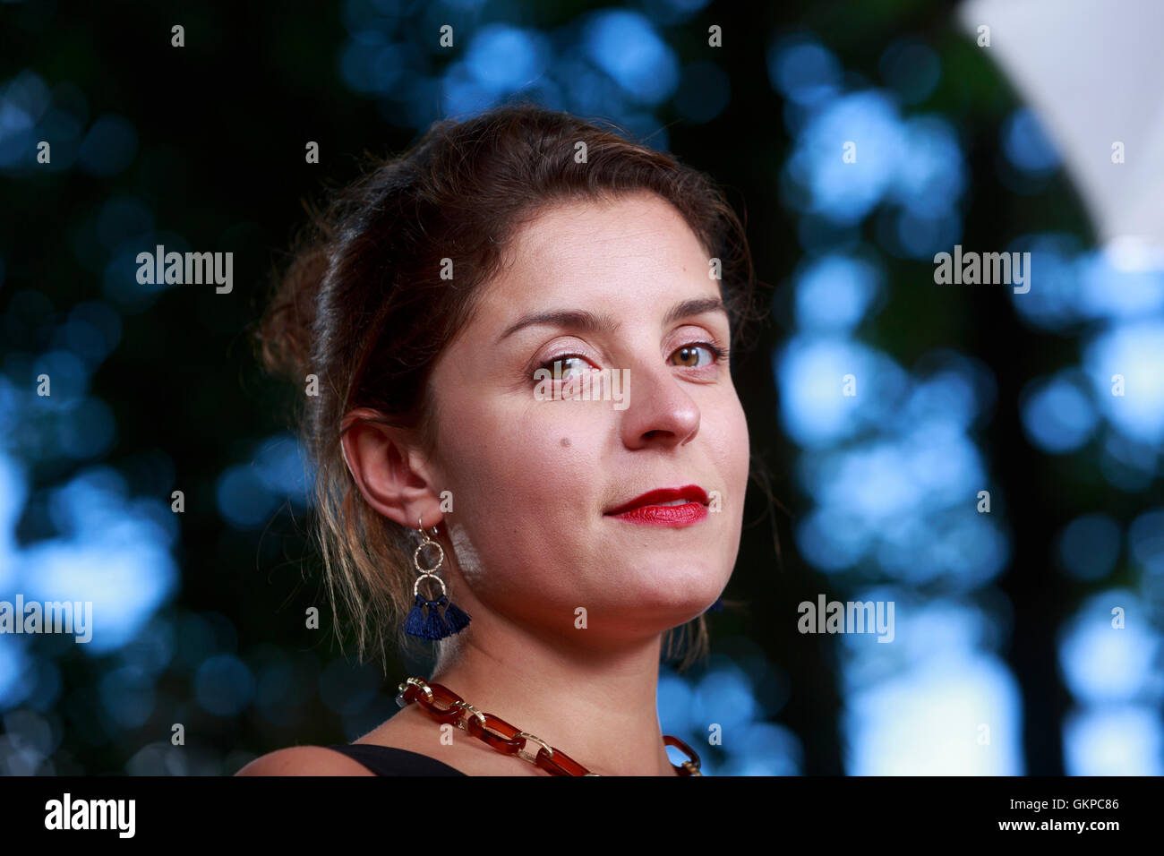 Edinburgh, Regno Unito. Il 22 agosto 2016. Edinburgh International Book Festival il giorno 9. Edinburgh International Book Festival si svolge a Charlotte Square Gardens. Edimburgo. Foto di Jessie Burton. Pak@ Mera/Alamy Live News Foto Stock