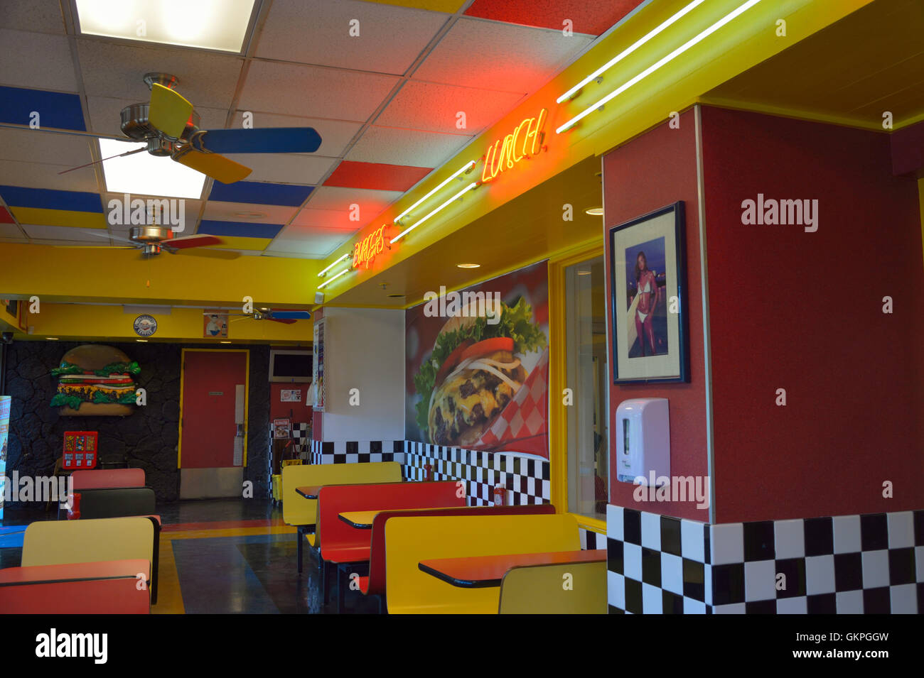 Teddy's Bigger Burger joint, Honolulu Waikiki HI Foto Stock