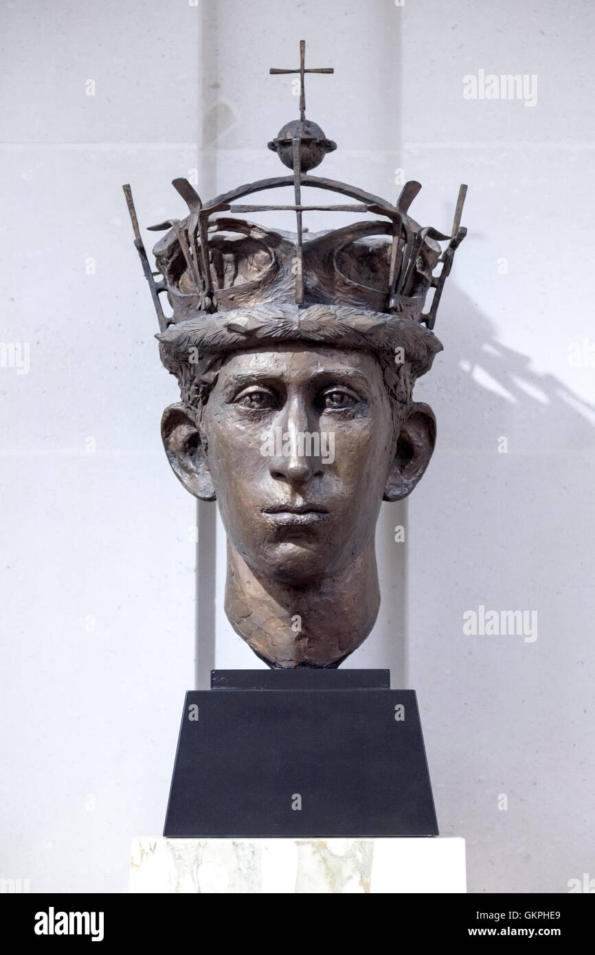 Scultura di Re Carlo III (poi Principe Carlo del Galles) di David Wynne, Guildhall Art Gallery, Londra, Regno Unito Foto Stock