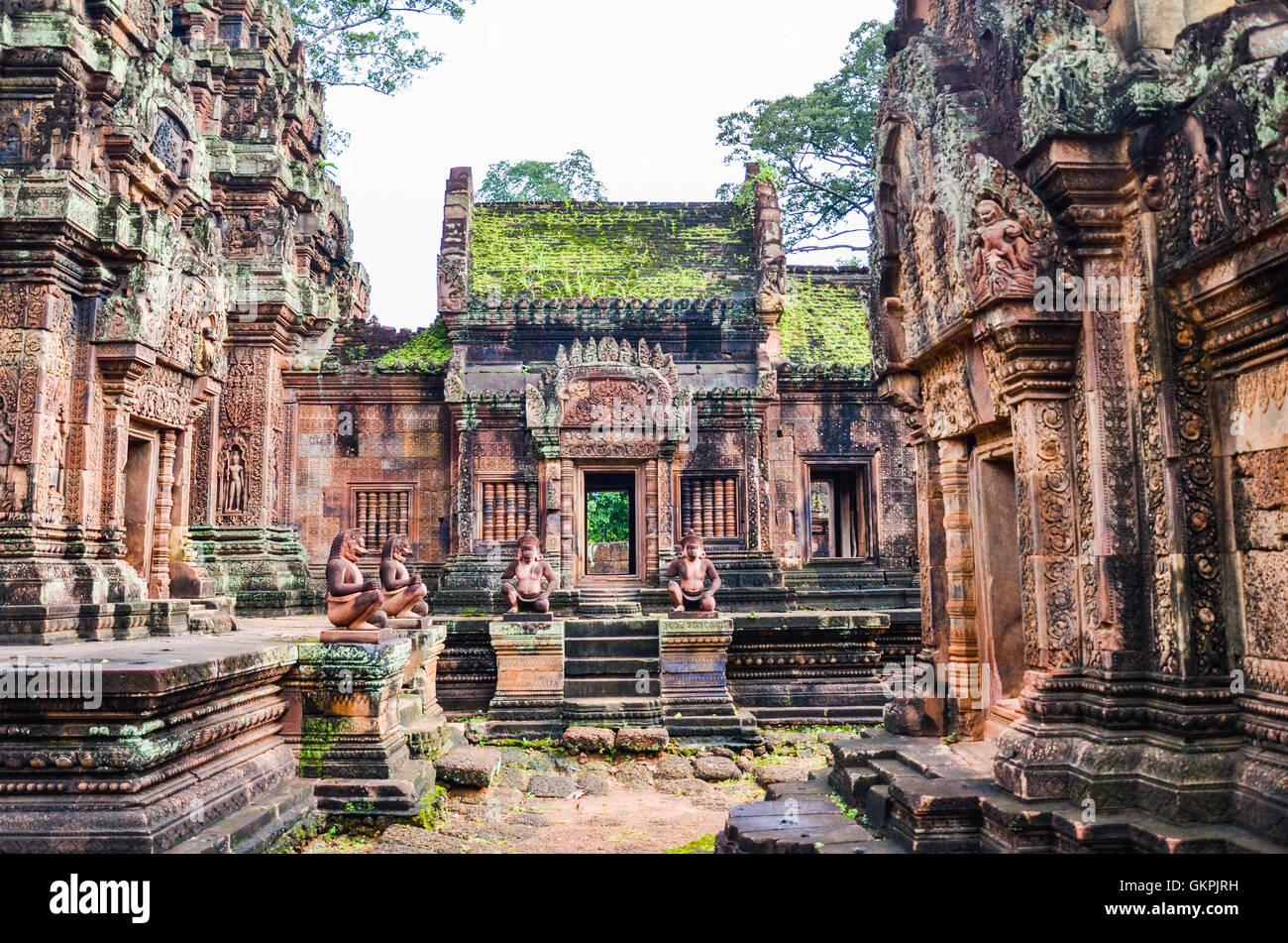 Banteay Srei, Tempio di Angkor Wat, Siem Reap, Cambogia Foto Stock