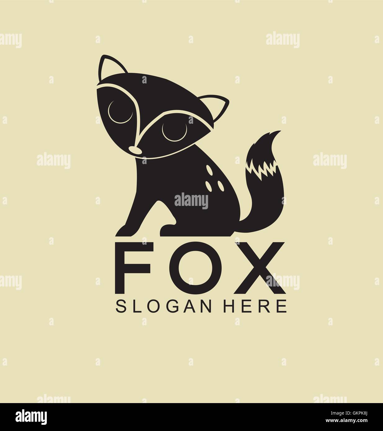 Design Logo Fox Illustrazione Vettoriale