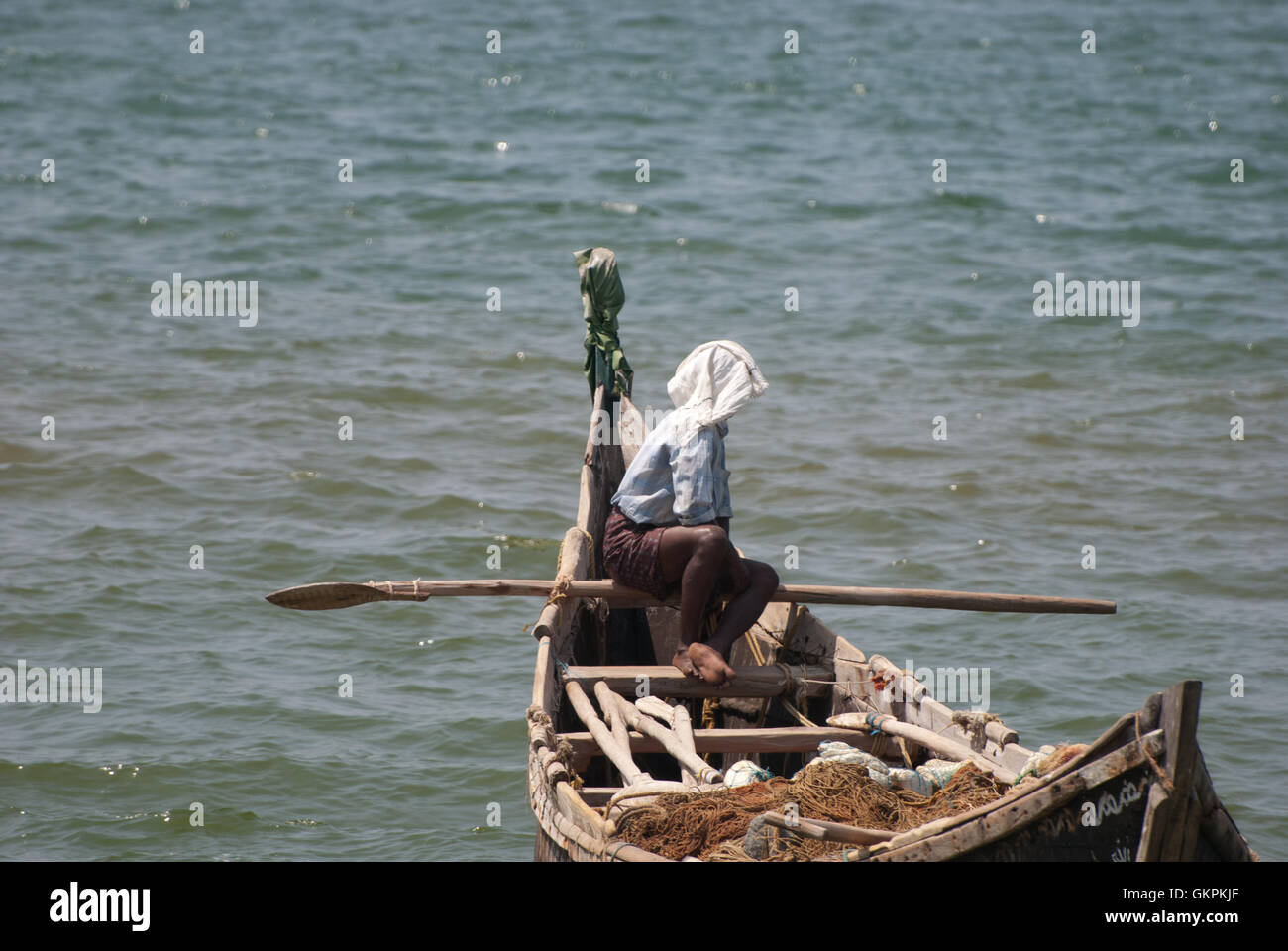 Indiano di barche di pescatori in Kerala. Foto Stock