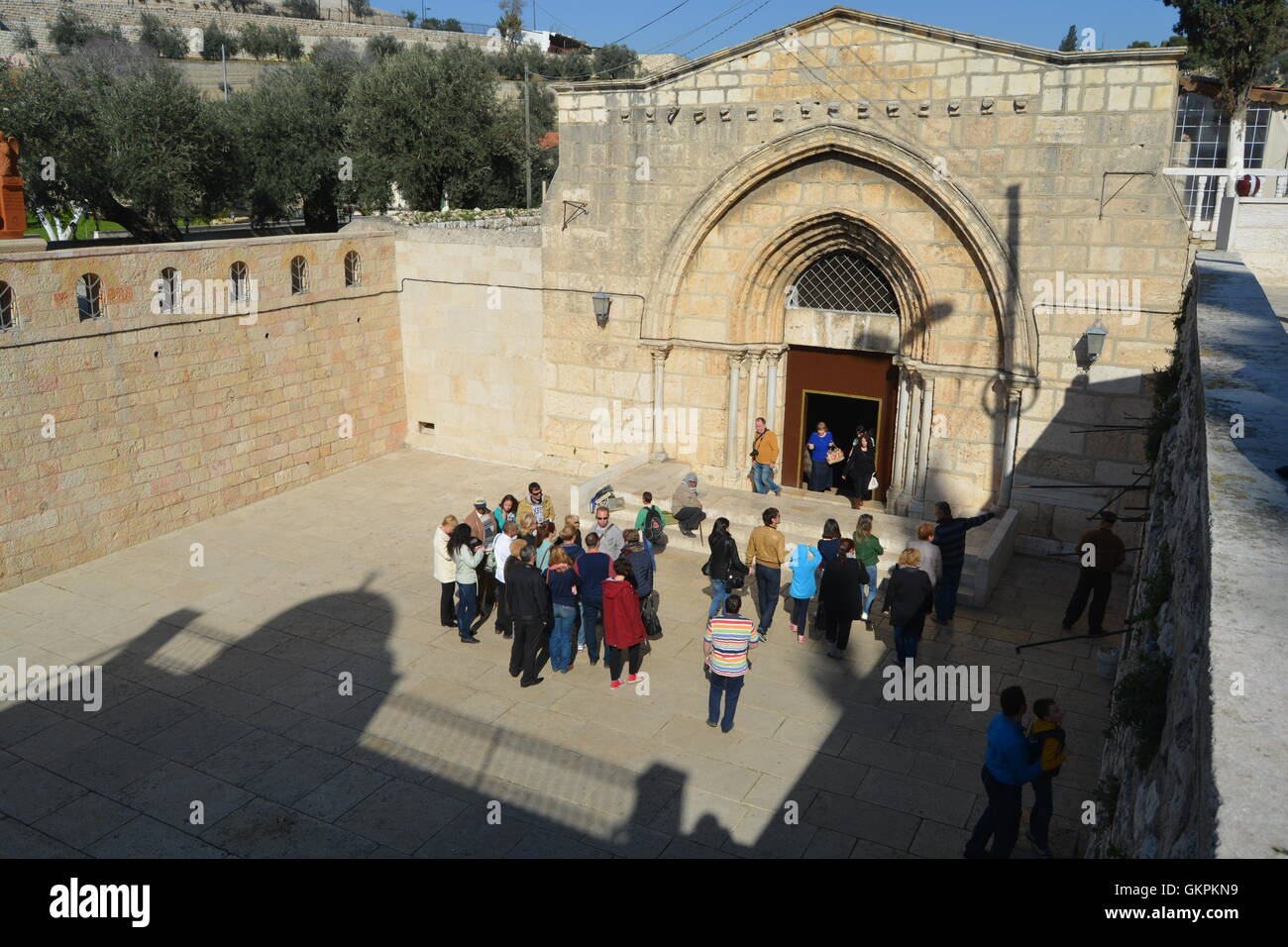 La Via Dolorosa (latino: "Titolo di dolore," "Modo di dolori," "via della sofferenza" o semplicemente "modo doloroso, Gerusalemme, Israele Foto Stock