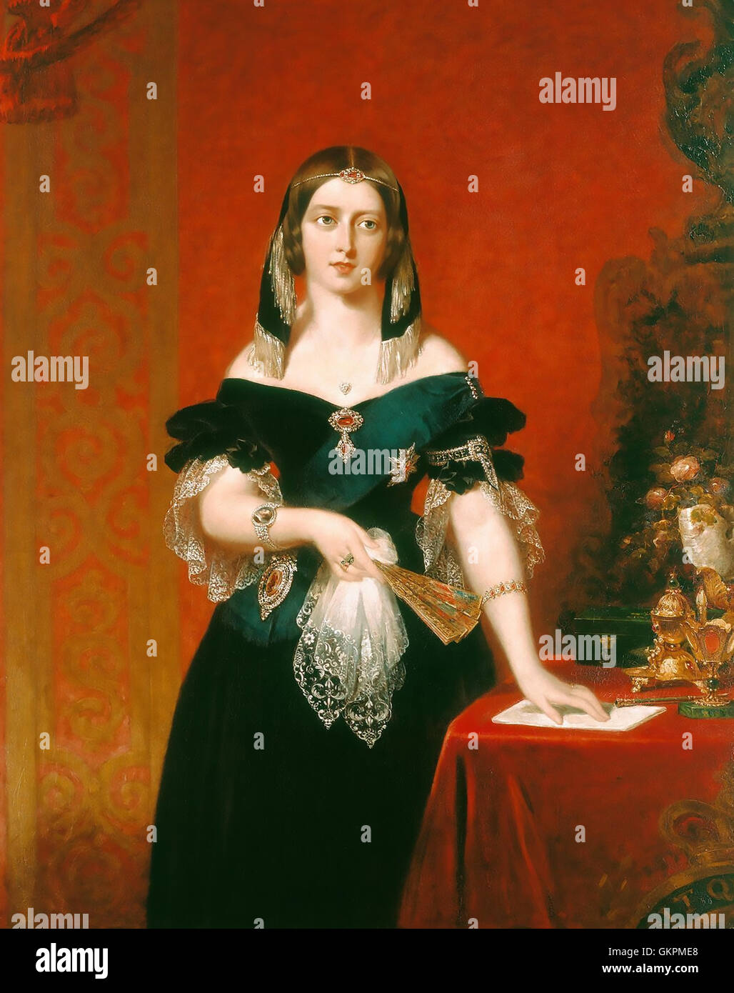 La regina Victoria (1819-1901) dipinta da Giovanni pernice nel 1840 Foto Stock