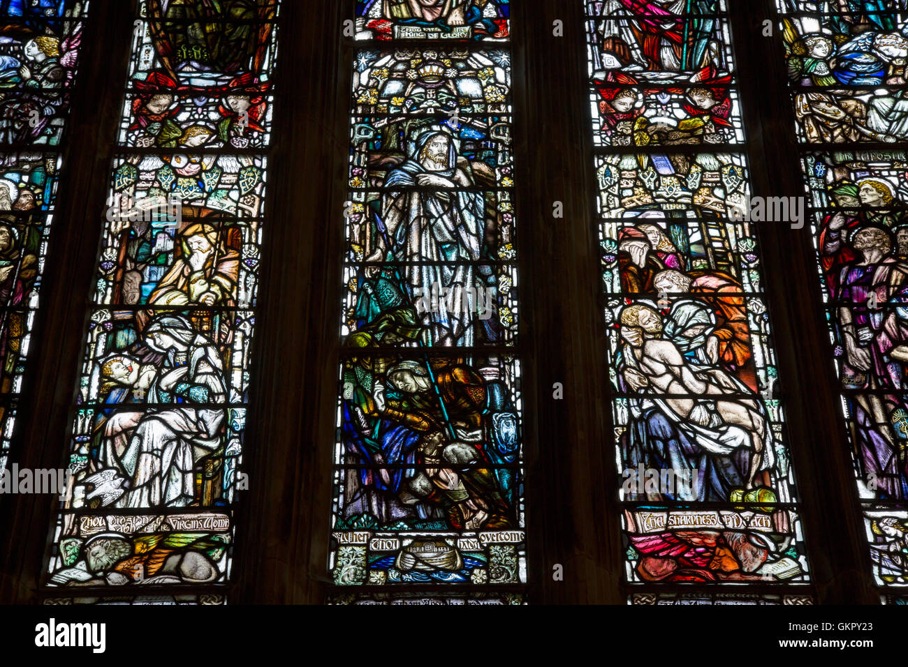 Vetrata, Santa Trinità Chiesa Parrocchiale, St Andrews; Scozia Foto Stock