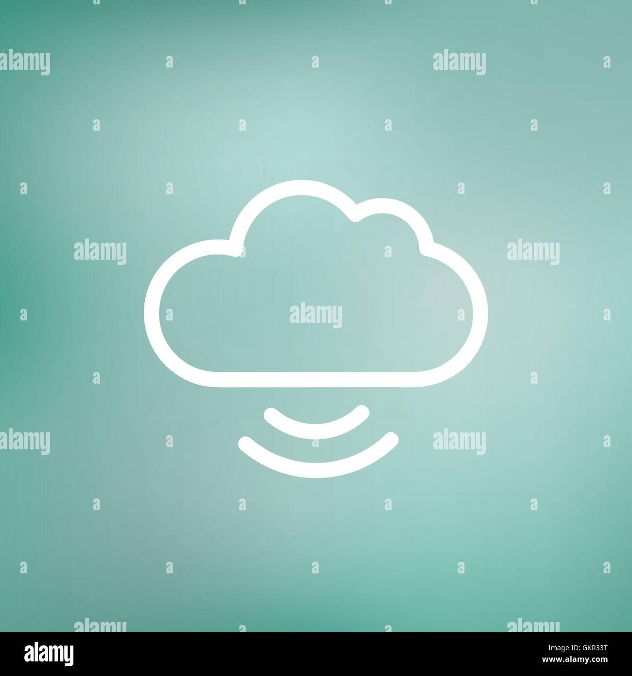 Il cloud computing thin line icona Illustrazione Vettoriale