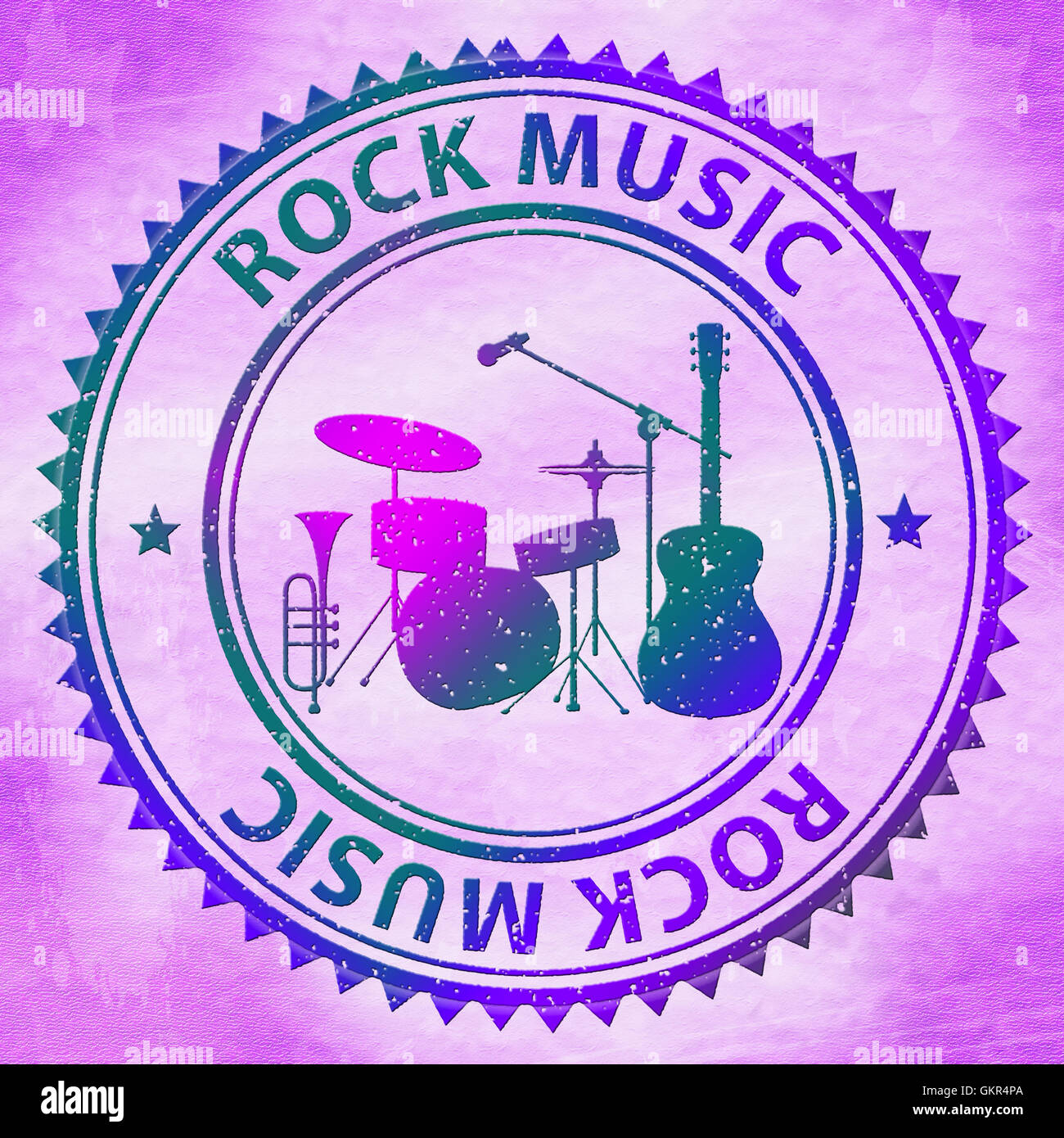 La musica rock timbro in rappresentanza di canzone pop colonne sonore Foto Stock