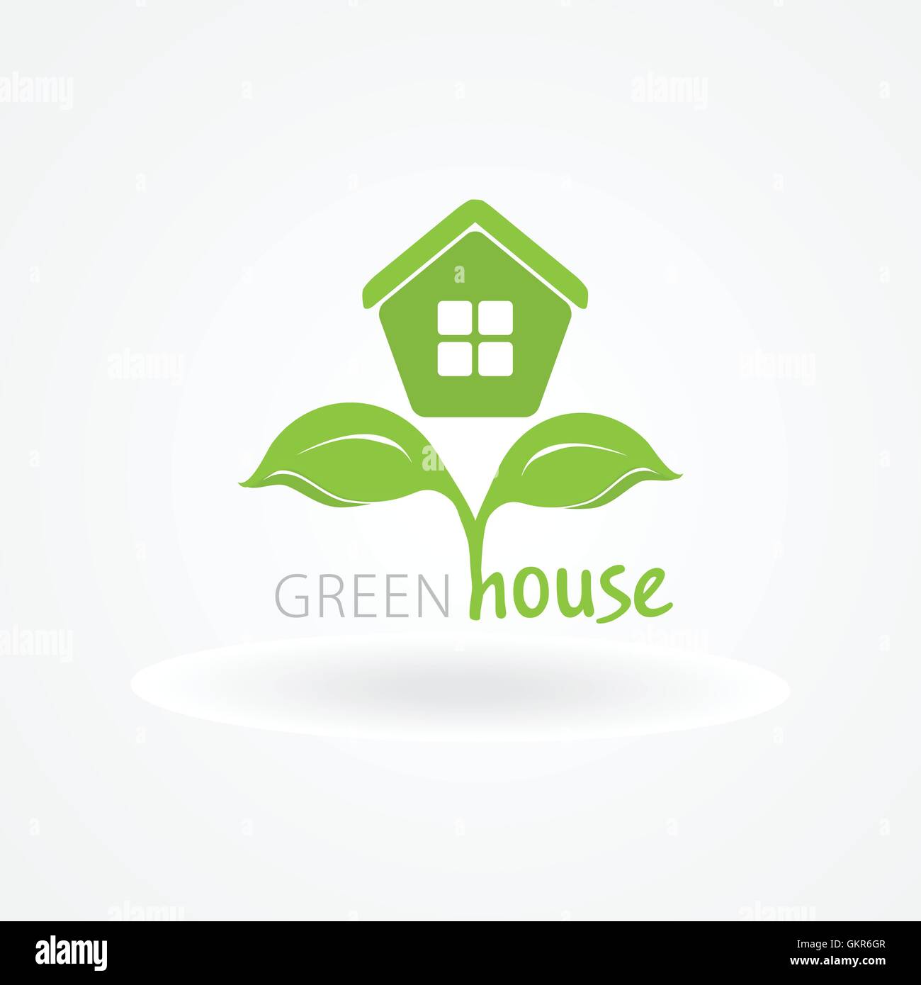 Eco house con foglie verdi. Il logo della casa. La casa ecologica icona Illustrazione Vettoriale