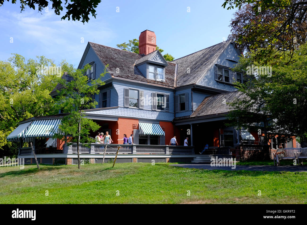I turisti al Sagamore Hill - Casa del Presidente Theodore Roosevelt - Oyster Bay, New York Foto Stock