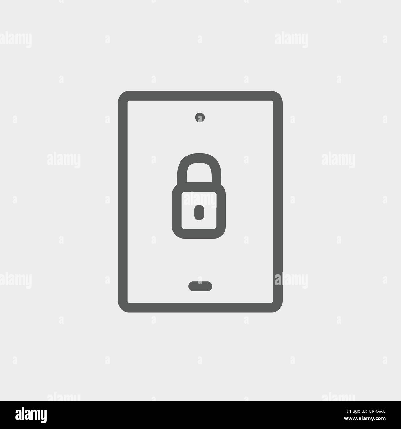 Protezione degli smartphone sottile Icona di linea Illustrazione Vettoriale