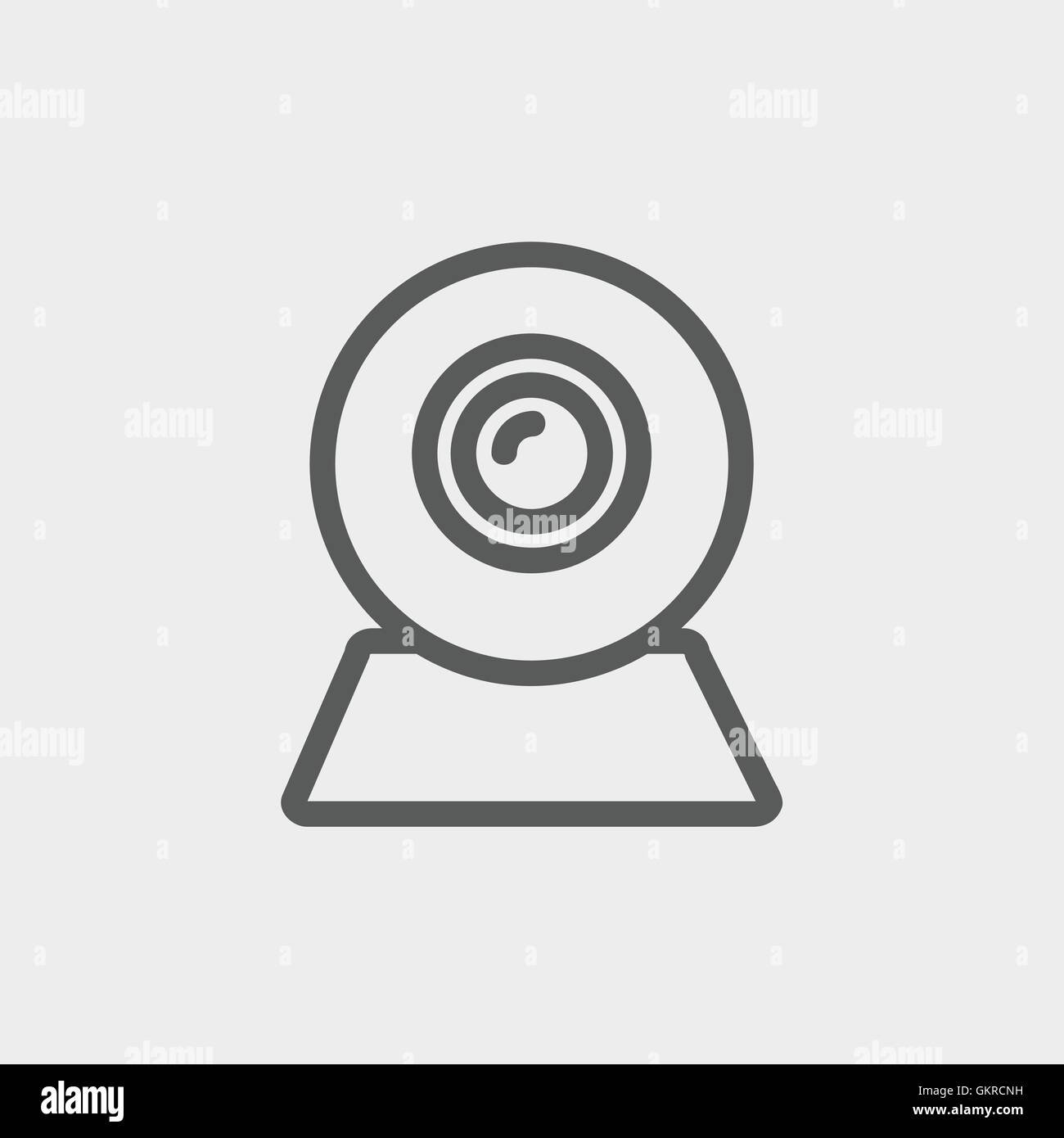 Fotocamera Web thin line icona Illustrazione Vettoriale