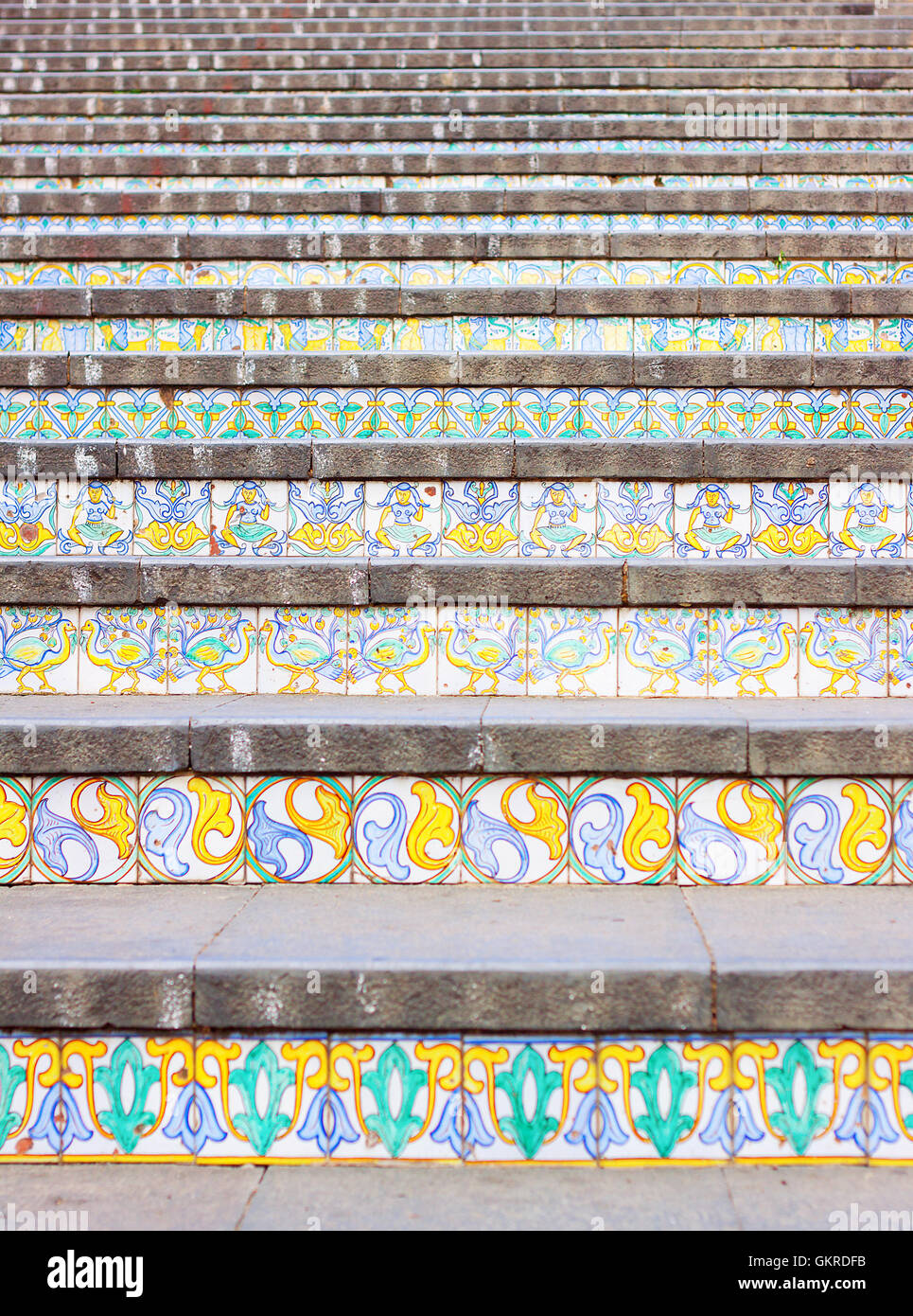 Fasi ceramiche di Caltagirone, Sicilia, Italia Foto Stock